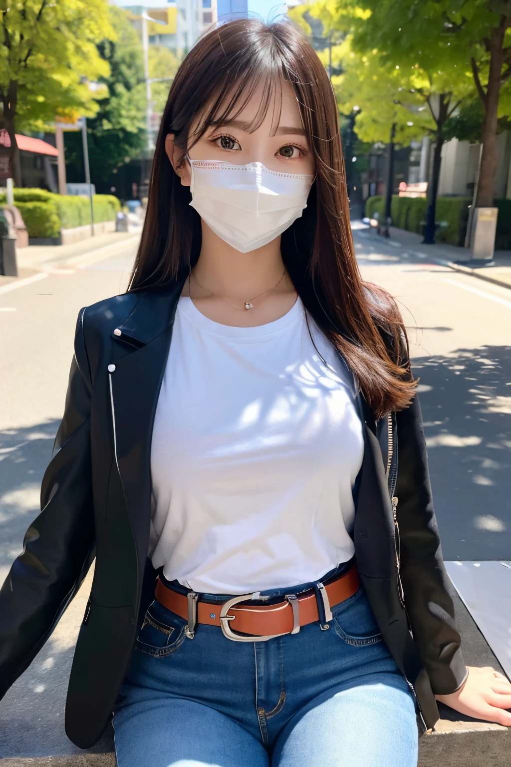 masterpiece、top-quality、The ultra -The high-definition、、colourfull、flat-colors、depth of fields、lens flare 1 girl、、A dark-haired、watching at viewers holster bobby Cutter shirt a belt suspenders working adults materia OL Black jacket glares large full breasts JINS jeans Face sitting
Waiting to start masks