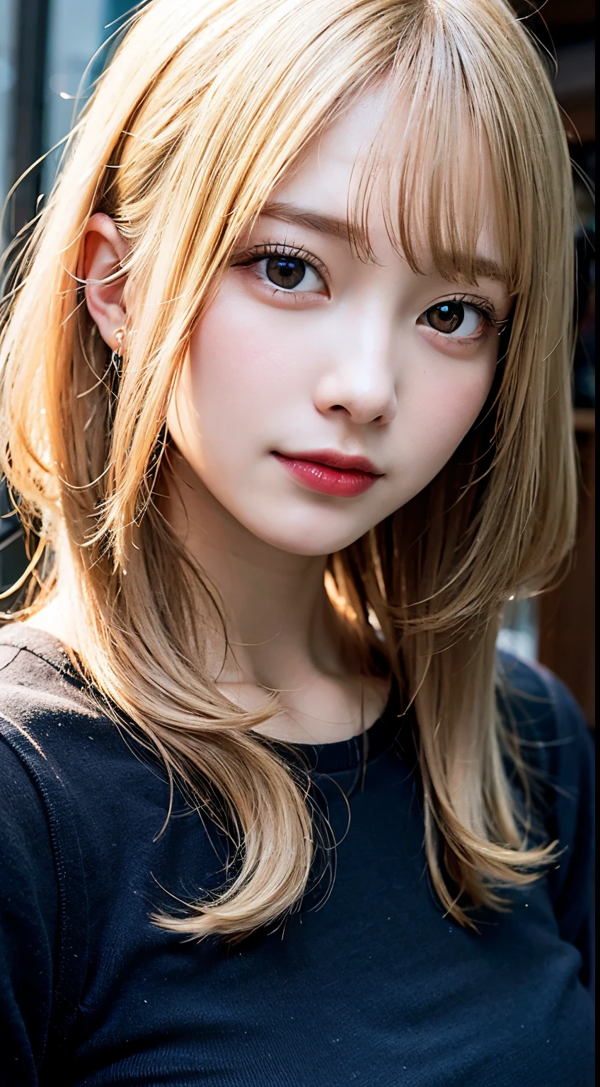 (8K, Raw photo:1.2), Detailed face and eyes,Best Quality, 超A high resolution, Highly detailed ,intricate detailes ,masutepiece ,Cute Girl , Soft cinematic light, Hyper-detailing,Sharp Focus, High quality, Blonde hair, bob cuts, zombie