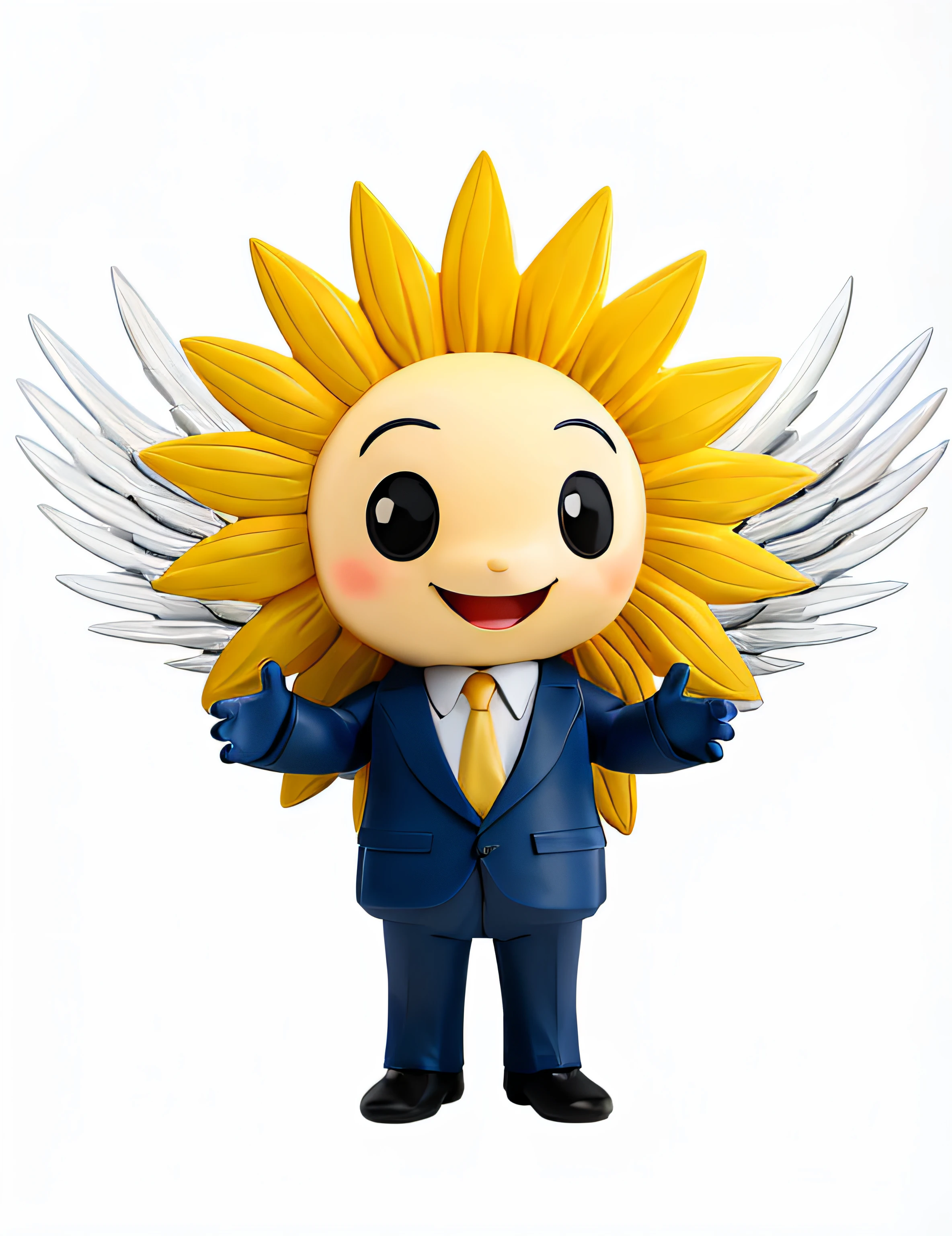 arafed image of a cartoon character with wings on his head, sunflowers, business logo, hitoshi ashinano, intellectual hedgehog, japanese action figure, an angel standing still, panasonic, sunny, libertas, official government photo, avatar for website, solaris, dio, an ultra high definition