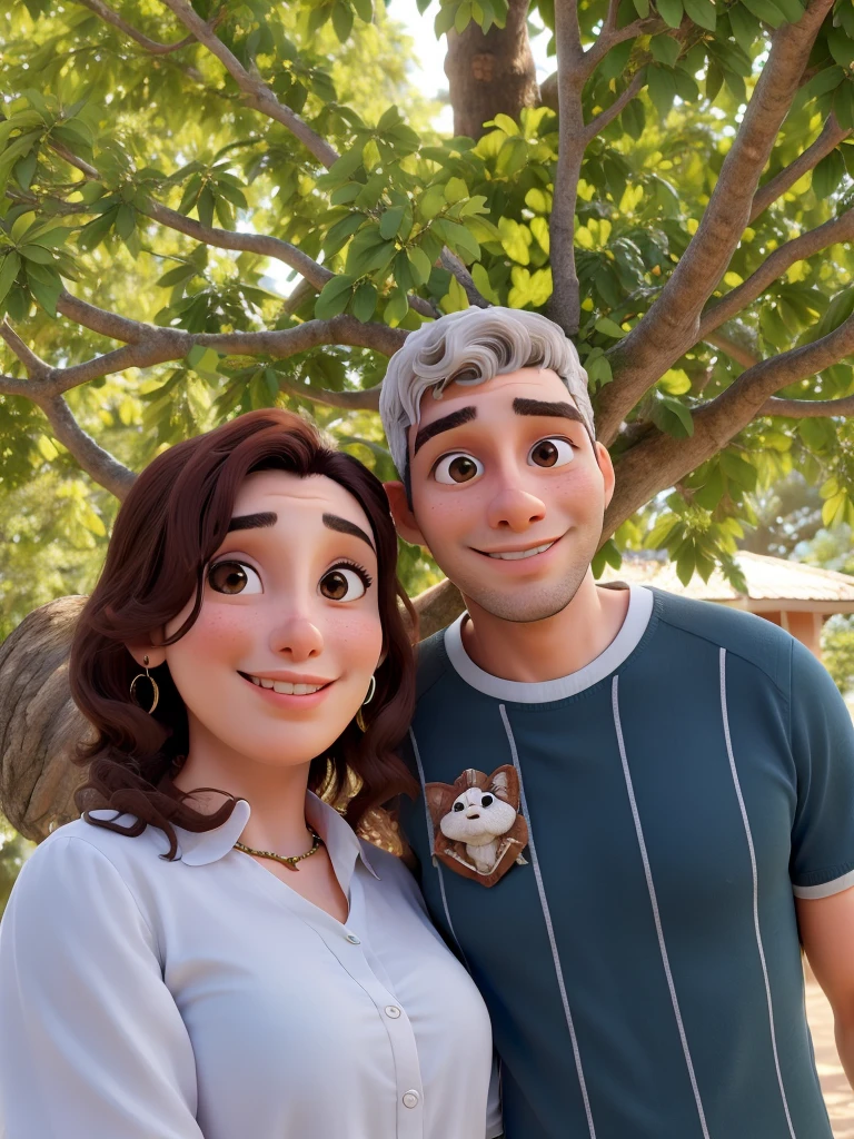 Casal embaixo de uma arvore