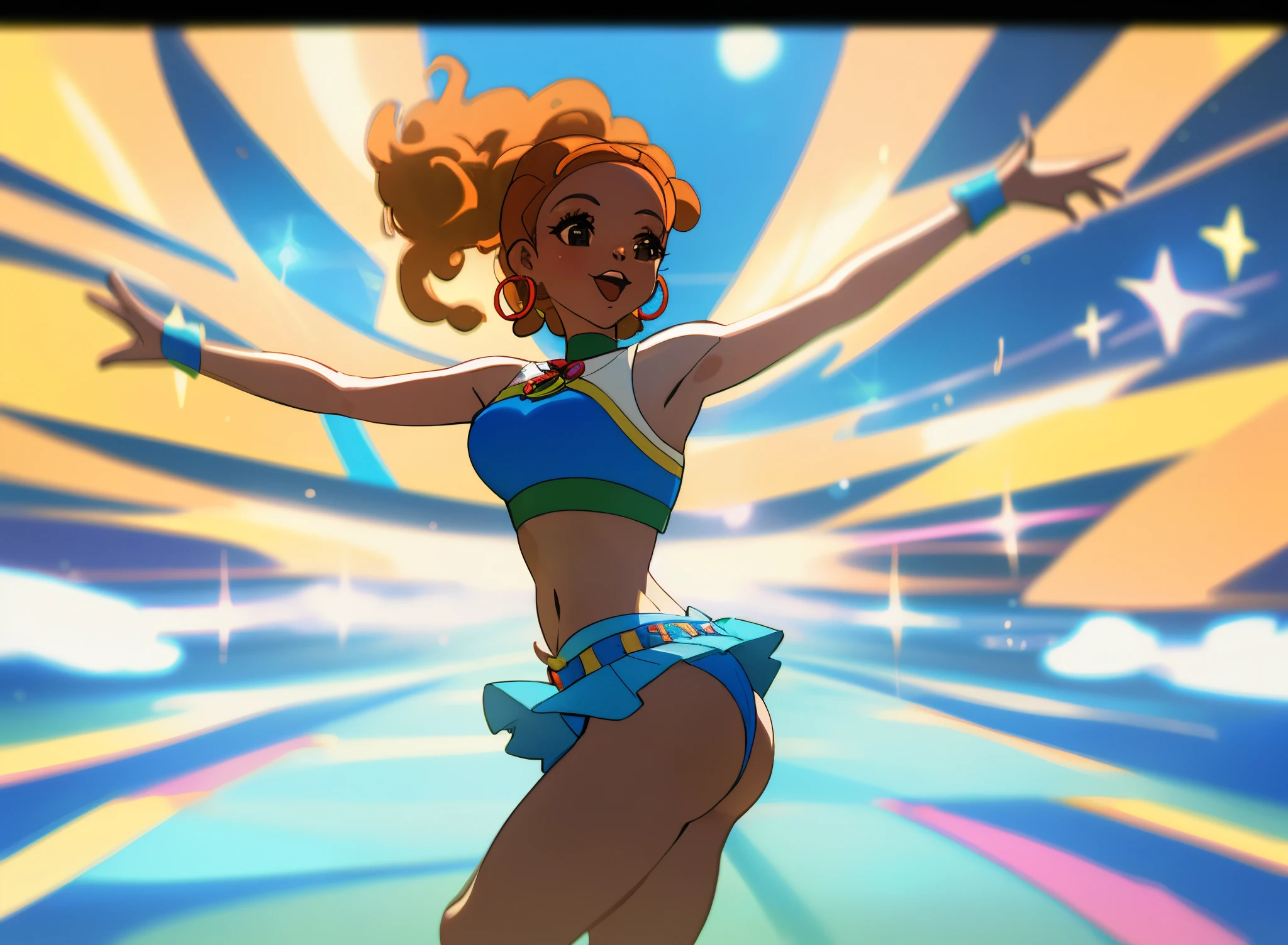 Famous Letícia dancing funk in a mini skirt, calcinha aparecendo, vista de baixo, buttock showing, foto Realista