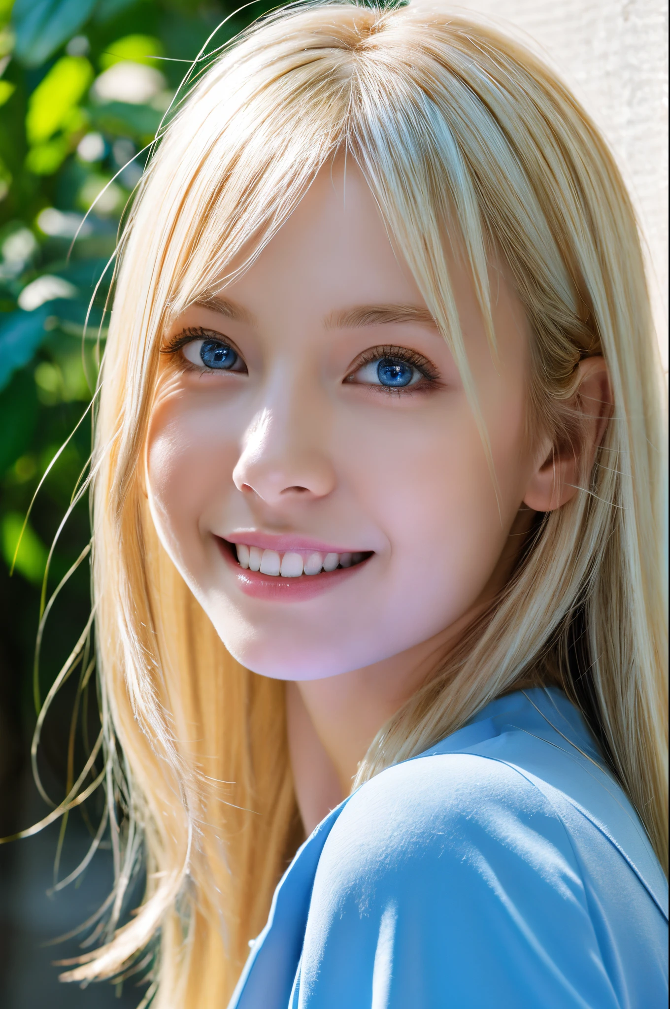 1girl in,Beautiful,Born in Finland、Long Platinum Blonde、20(yo),blue eyess、a smile、Real natural skin,Saint-Cassier,(Raw photo, Best Quality),(Realistic, Photorealsitic:1.3), clean, masutepiece,finely detail,masutepiece,Ultra-detailed,hight resolution,(Best Illustration),(Best Shadow),Convoluted, Bright, Lens Distortion Correction, Far Lens