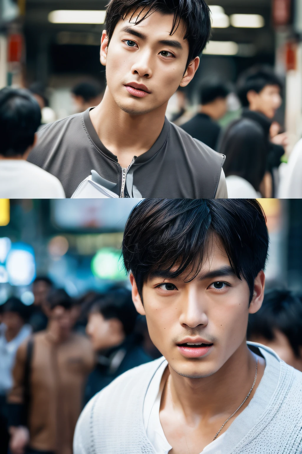 top-quality、masterpiece、high resolution、(realisitic:1.4)、详细的脸、独奏、Japanese male、The upper part of the body、Dark hair、glistning skin、dense skin、(asian human)、architectural、(absurderes、hight resolution、ultra-detailliert)、、1 male、Adults、(20-year-old man)、a handsome、tall muscular man、broad shoulder、extra very short hair、angular jaws、thick neck、thick eyebrow、extra very short hair、A dark-haired、fine eyes and detailed face、 Highly detailed CG Unity 8K wallpapers、intricate-detail、(Style Swirl Magic:0.7)、looking at the spectator、独奏、(full body Esbian:0.6)、细致背景、A detailed face、dynamicposes、、Urban background、dynamic compositions、 big muscle、、((Crotch bulge))、a handsome、 ((masutepiece:1.4, Best Quality)), ((masutepiece, Best Quality)), (photographrealistic:1.4)、sprawl、From above、irate、a bed、Rough breath、Sexual facial expressions、Lying down、male people、On the screen of the smartphone camera app frame、((((Asian Men))))
