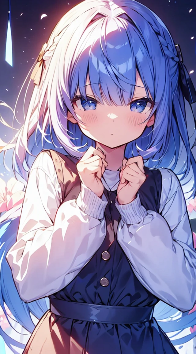 masutepiece, Best Quality,Illustration, Wallpaper, ultra -detail, Absurd beauty, 1beautiful girl、Bright hair color、big eye、Hair fluttering in the wind、♡、Futomo、Poses in motion