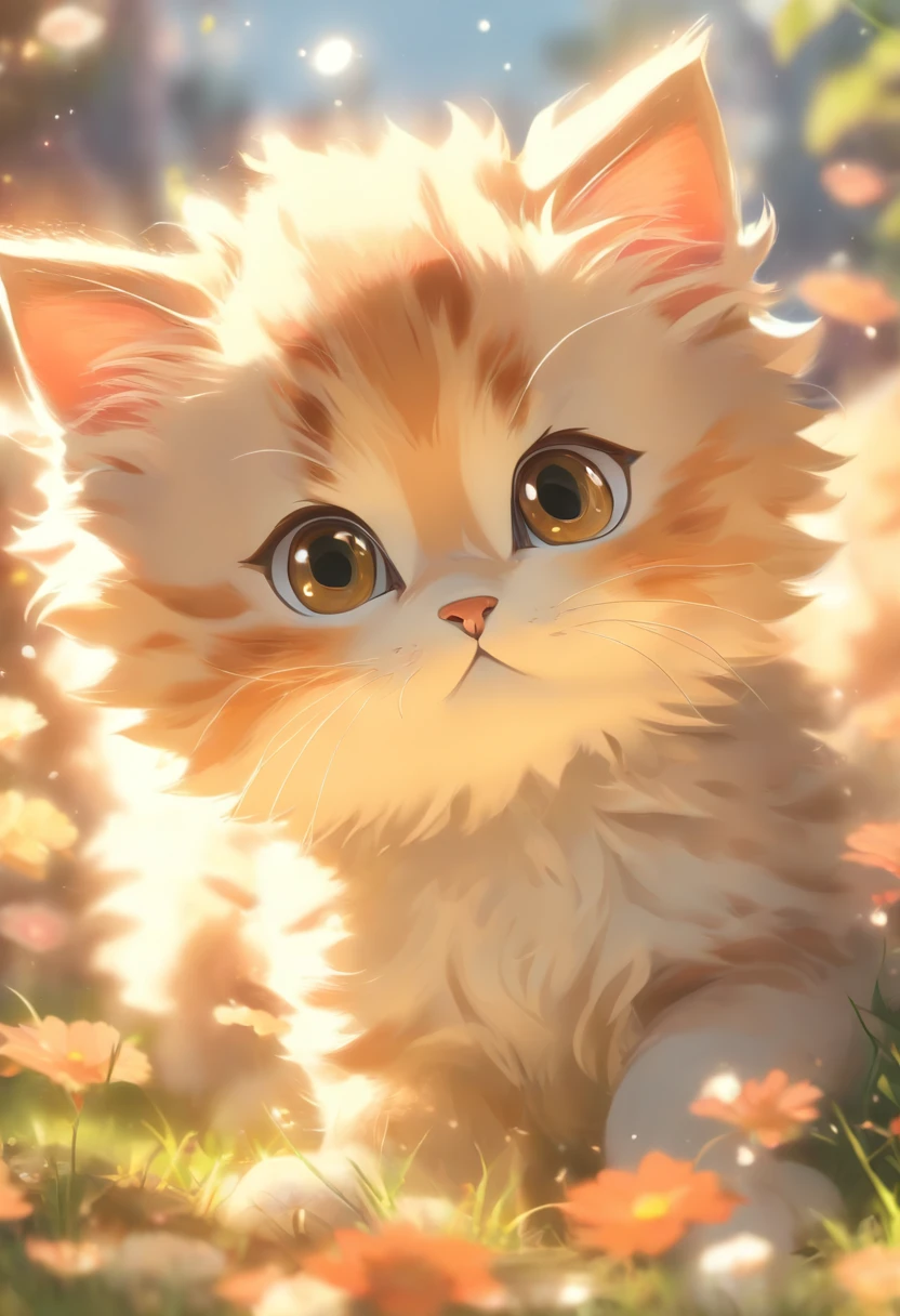 (Best quality,4K,8K,A high resolution,tmasterpiece:1.2),ultra - detailed,(actual,realistically,realisticlying:1.37),Cute kitten trembles slightly,Soft fur texture,Delicate paw pads,Expressive eyes,cute beard,Vulnerability tips,wagging tail gently,playful pose,Artistic cat illustration,Subtle color palette,natural lightting