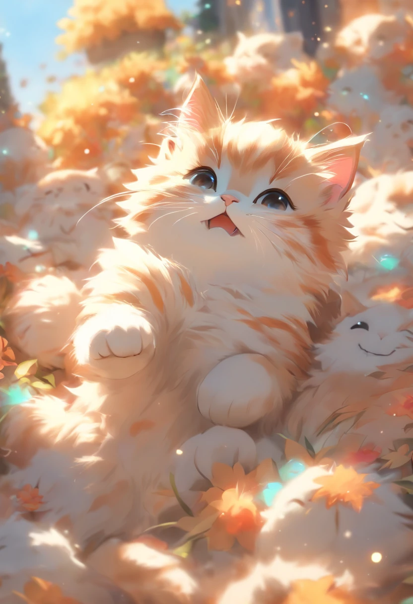 (Best quality,4K,8K,A high resolution,tmasterpiece:1.2),ultra - detailed,(actual,realistically,realisticlying:1.37),Cute kitten trembles slightly,Soft fur texture,Delicate paw pads,Expressive eyes,cute beard,Vulnerability tips,wagging tail gently,playful pose,Artistic cat illustration,Subtle color palette,natural lightting