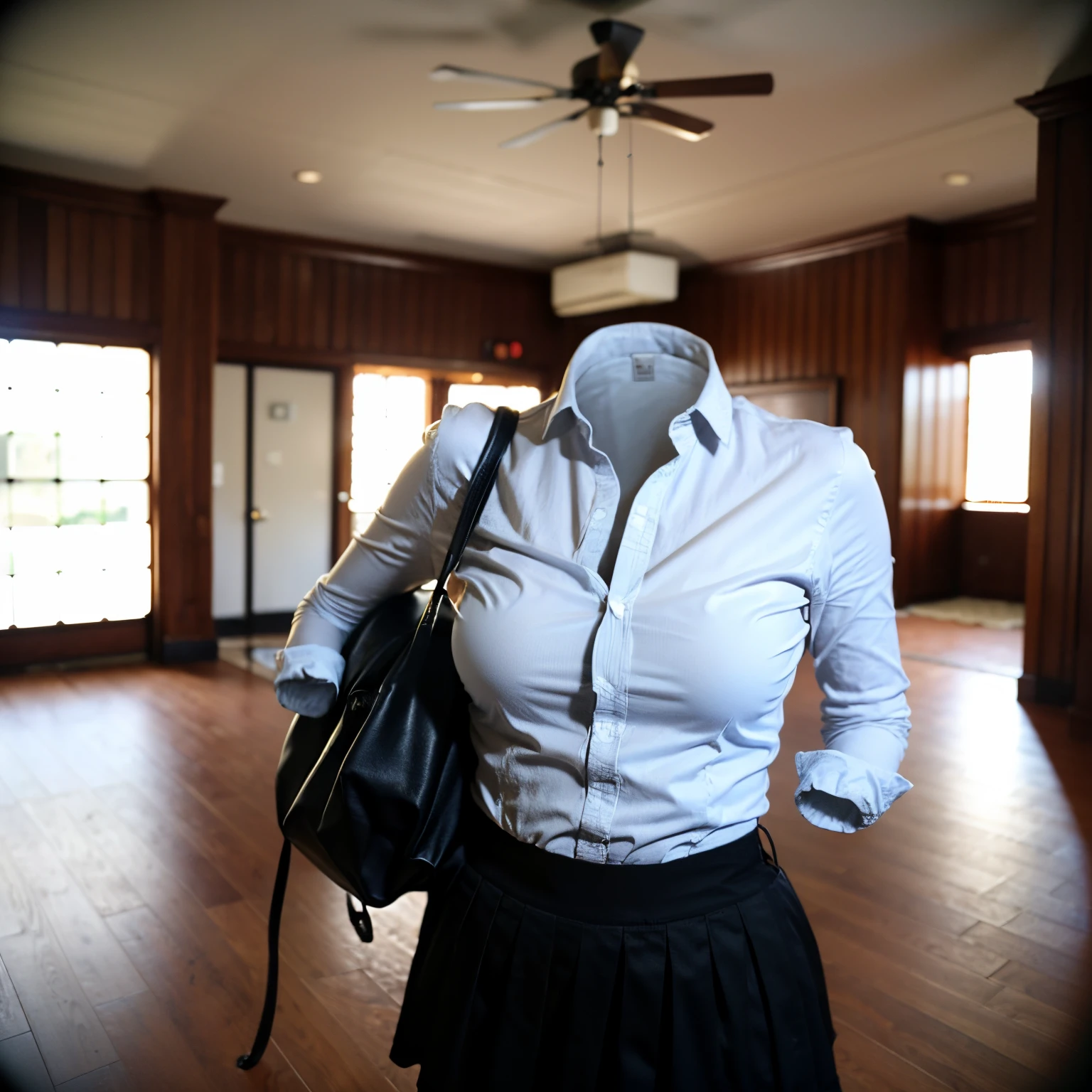 chubby, fat, school uniform, returning from school, going home from school, school bag, ((Swayback stance, Seductive pose)), (invisible:1.5, no humans:1.5, headless:1.5, faceless:1.5), (cute big breasts), (close-up shot of breasts), (8k, RAW photo, best quality, masterpiece:1.2), (realistic, photo-realistic:1.37), photon mapping, radiosity, ((Hasselblad photography)), physically-based rendering