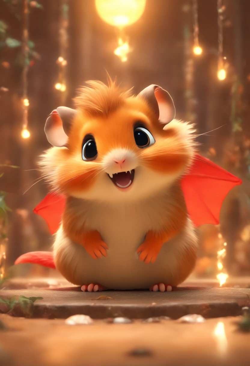 (Pixar style),Little hamster,little red dinosaur,breastsout,Pedras preciosas、pentacle,Miniature Character Models, Right-to-left light source, Ram lighting, Right-to-left light source, Realistic proportions, Post-processing, ((Orthogonal perspective)), Super Detail, Realistic, Super realistic, photoreal render,