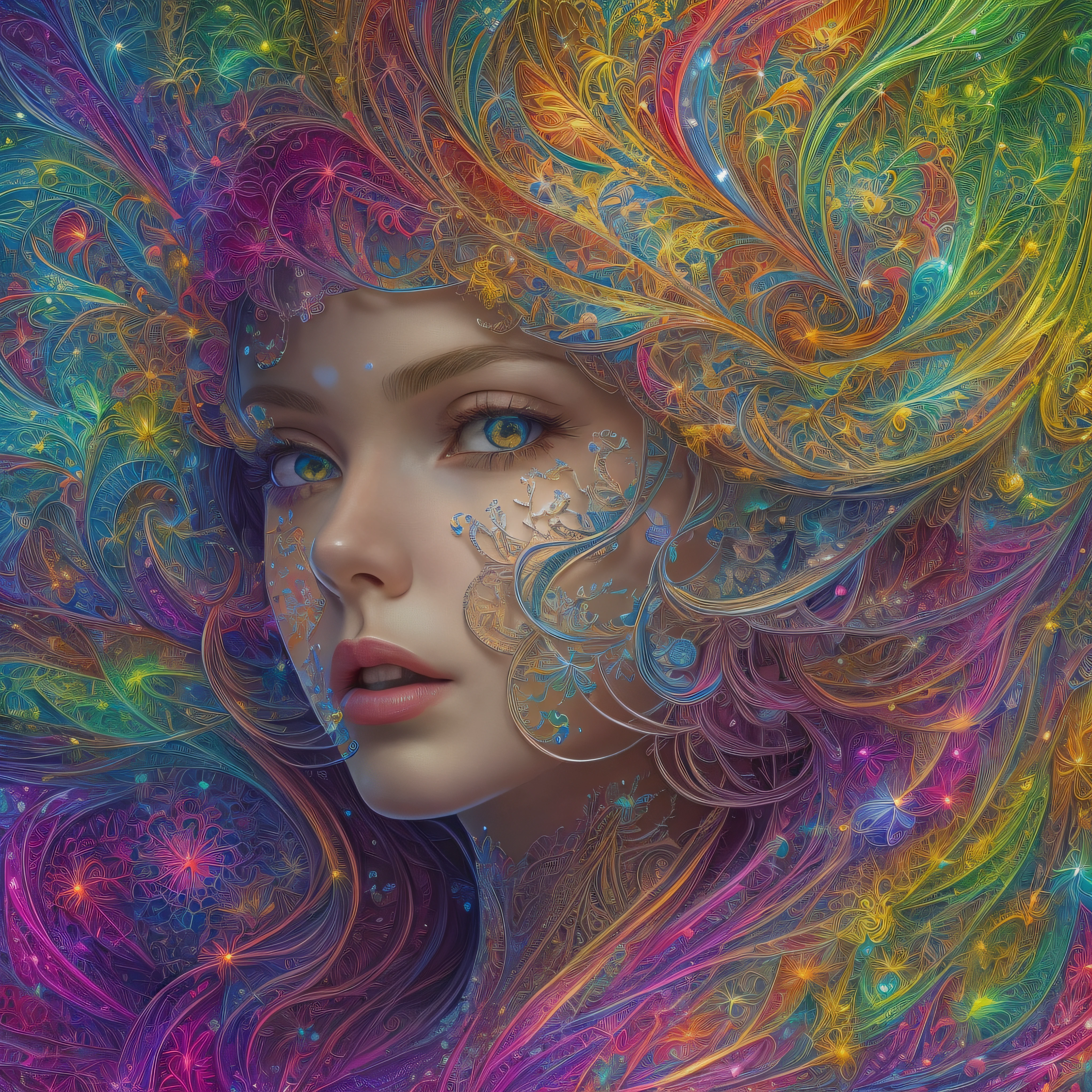 (masterpiece, top quality, best quality, official art, beautiful and aesthetic:1.2), (1girl), extreme detailed,(fractal art:1.3),colorful,highest detailed