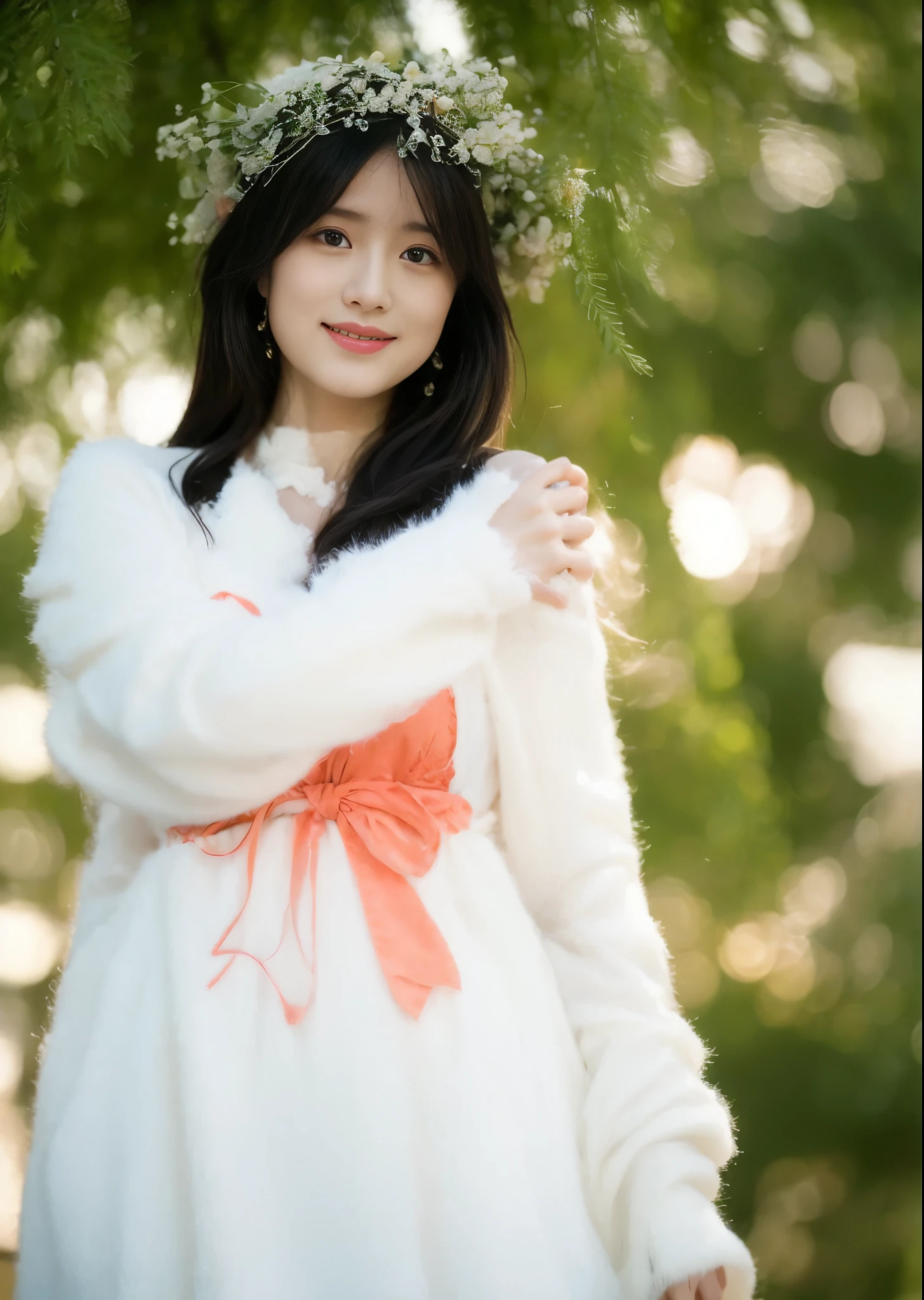 top-quality。8K-Picture。Random、Young gravure idols。Beautiful woman with perfect style。Although she is slim, Her chest is huge。The attractiveness of the gap。Slim abs。silber hair。(Colossal tits:1.4)。Kawaii's eyes。二重まぶた。long, curlies。The face is painted very delicately。Perfect style。Orange sleeveless dress、orange clothes:1.5、orange high-neck dress:1.5、orange robe:1.5)Photographed in。(The fate of gravure idols、Colossal tits:1.4)。Subtle smile or shyness。Photographed in。(The fate of gravure idols、Colossal tits:1.4)。Subtle smile or shyness。