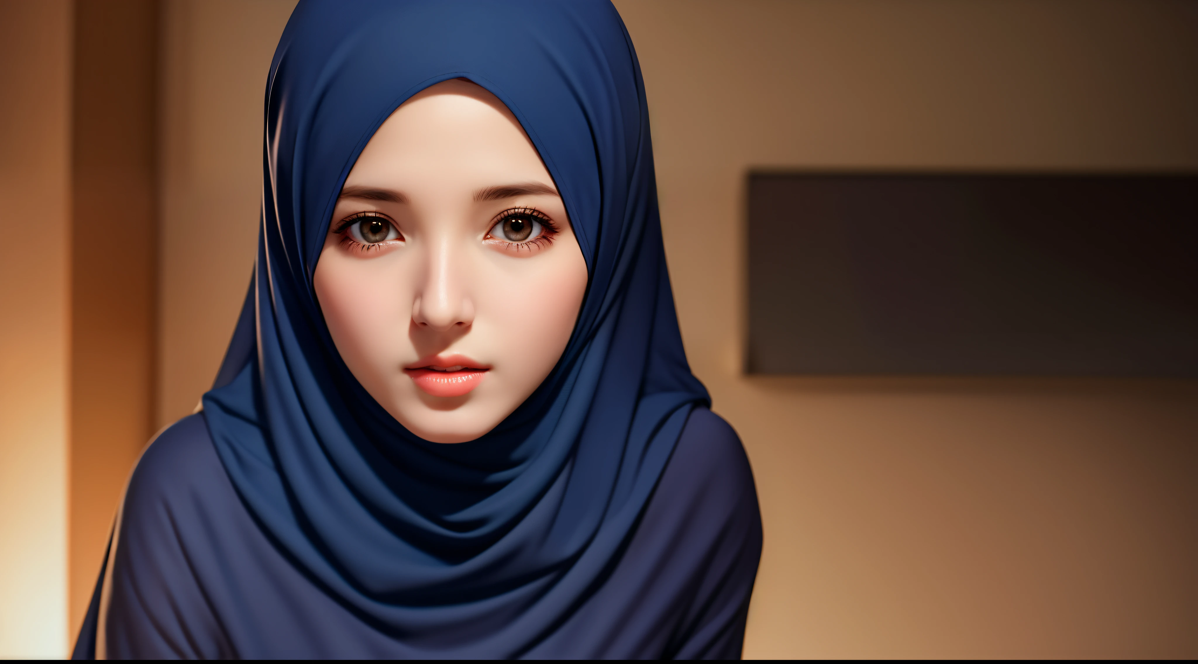 best quality, masterpiece, highres, moslem female dress, necklace, Beautiful face, (upon body from head to waist:1.37), tyndall effect, photorealistic, dark studio, rim lighting, two tone lighting, 8k uhd, dslr, soft lighting, high quality, volumetric lighting, candid, Photograph, high resolution, 4k, 8k, Bokeh, (hyperrealistic girl), (illustration), (high resolution), (extremely detailed), (best illustration), (beautiful detailed eyes), (best quality), (ultra-detailed), (masterpiece), (wallpaper), (photorealistic), (natural light), (rim lighting), (detailed face), (high detailed realistic skin texture), (anatomically correct), (solo), (1 woman), (heterochromic eyes), (detailed eyes), (sparkling eyes), (long legs), (big breasts), (dynamic pose), (concentrated expression), (wearing hijab:1.4), moslem headscarf.