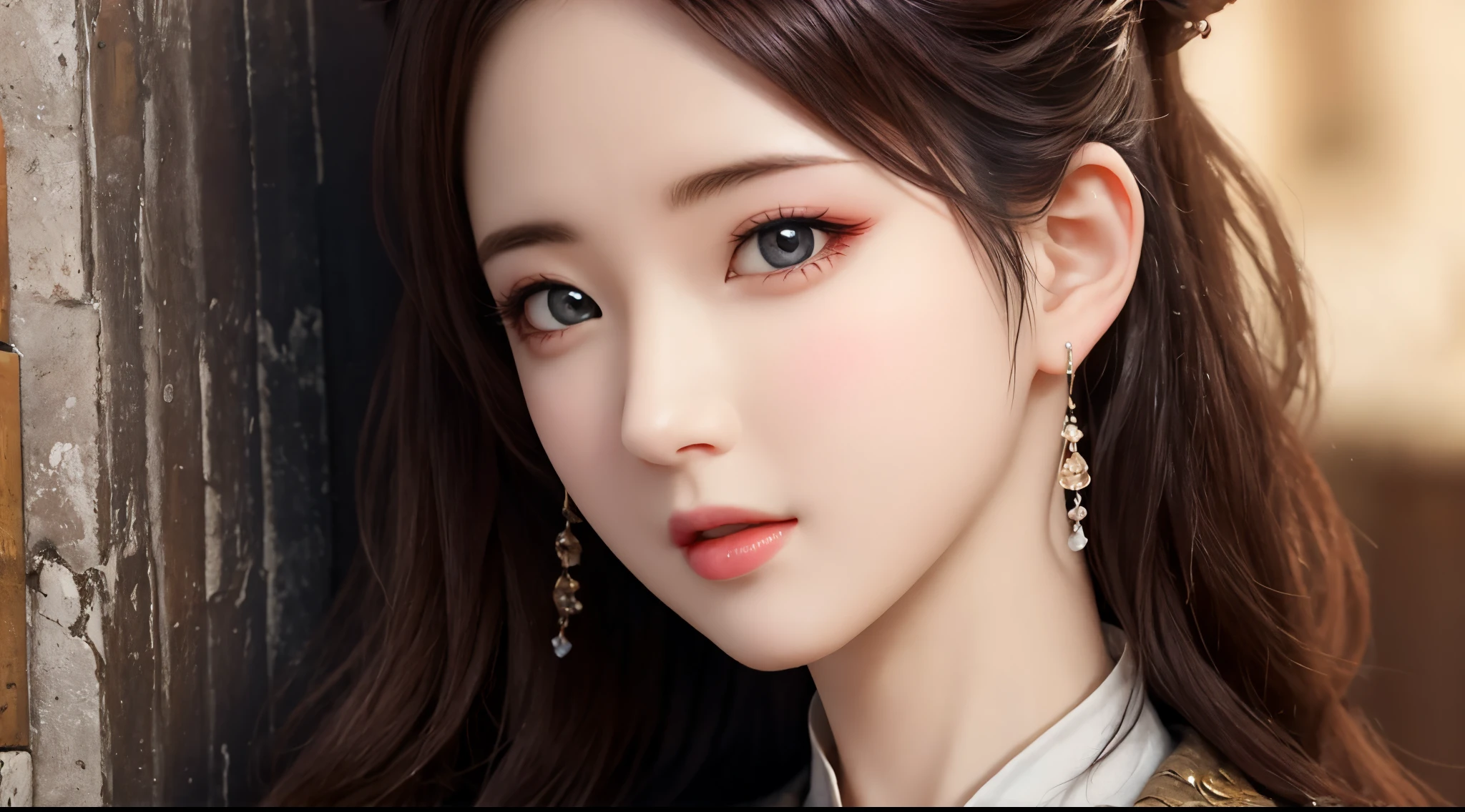 1girl, beautiful face, high detailed realistic eyes, double eyelids, high detailed realistic pupils, upon body from head to waist