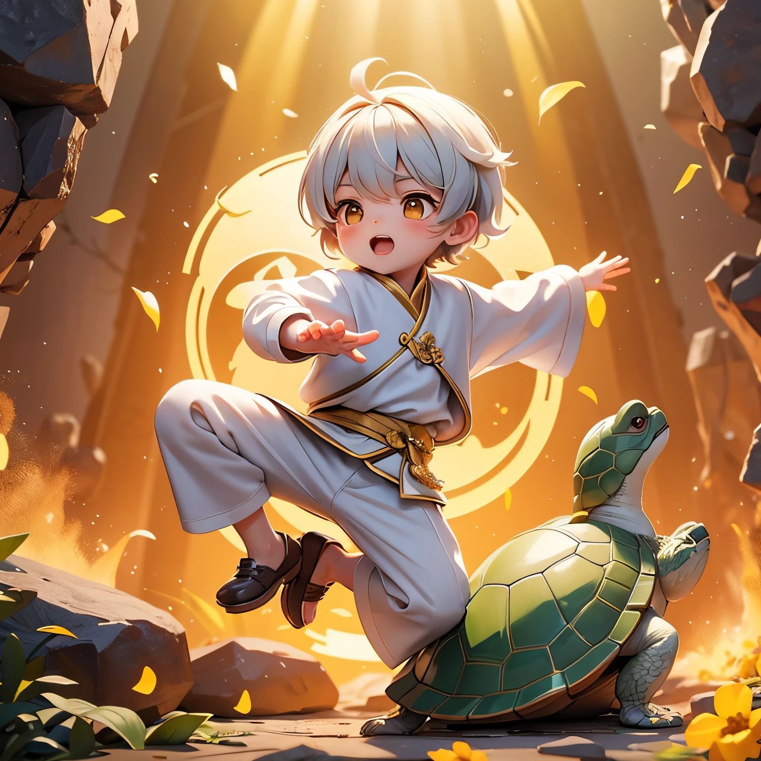 boys,Send Turtle Qigong,powerful golden light,独奏,reversing light,high high quality