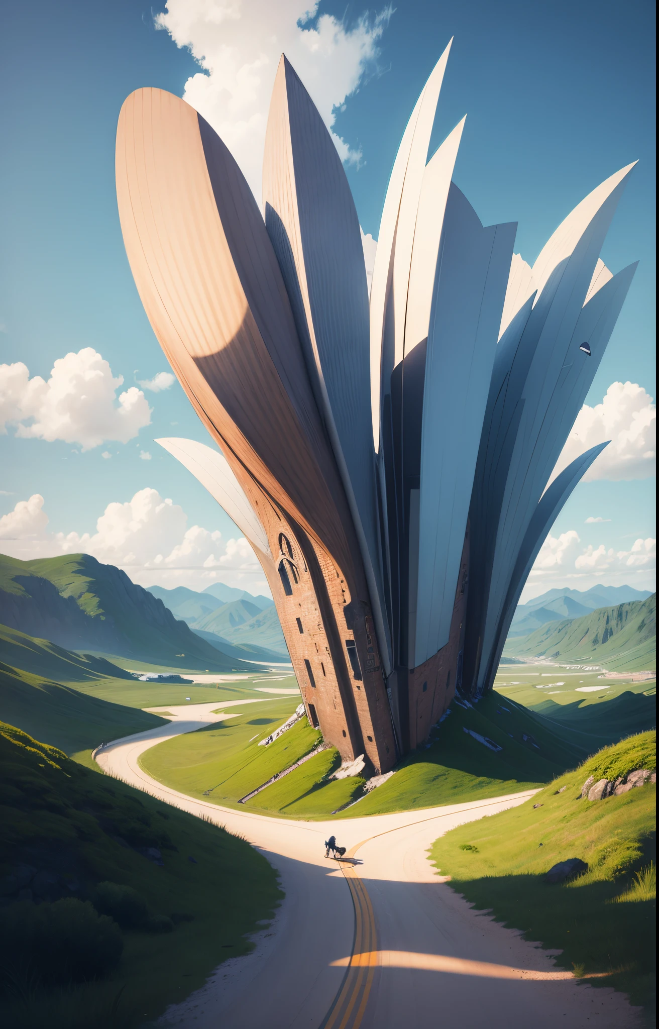 Flat wind landscape illustration