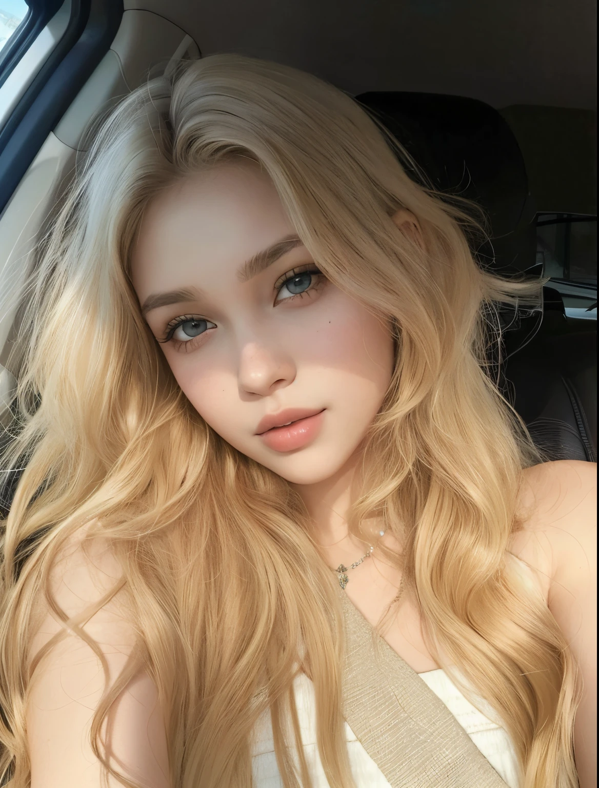 Mulher de cabelos loiros com cabelo longo sentada em um carro, longos cabelos loiros e olhos grandes, longos cabelos loiros e olhos grandes, rosto extremamente bonito, pale skin curly blond hair, cara muito bonita, menina loira bonita, uma menina com cabelo loiro, lindo modelo jovem, cabelos loiros e olhos grandes, rosto perfeito ), menina jovem bonita, com longos cabelos loiros, 18 anos, olhos azuis