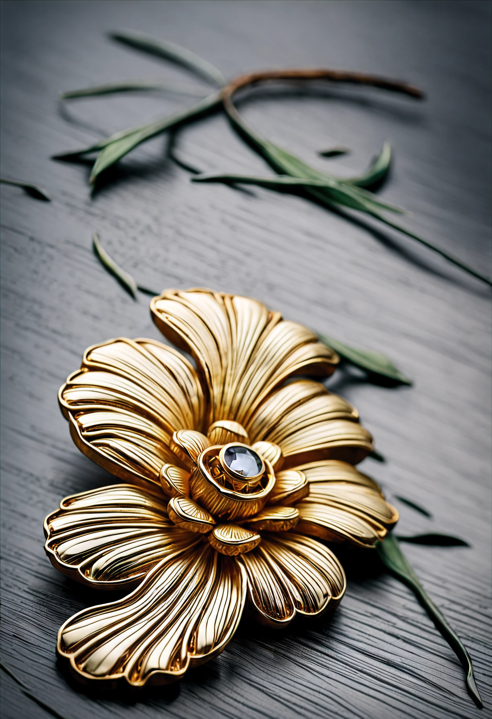 (realistic,highres:1.2), (metallic,shiny) flower, (detailed,delicate) petals and leaves, (vivid,vibrant) colors, (soft,focused) background, (subtle,gentle) lighting, (macro,close-up) view, (photorealistic,real-life) rendering, (glossy,reflective) surface, (highly-detailed,precise) intricate patterns, (botanical,organic) elements, (stunning,breathtaking) beauty, (graceful,elegant) composition, (captivating,enchanting) allure, (masterpiece,artwork) quality, (sharp,crisp) edges, (harmonious,balanced) arrangement, (captivating,mesmerizing) centerpiece, (eye-catching,striking) contrast, (modern,futuristic) art style, (fine,exquisite) craftsmanship, (ethereal,otherworldly) atmosphere, (dreamlike,magical) ambiance, (serene,tranquil) mood, (refreshing,spring-like) feeling, (intriguing,alluring) combination of textures, (dazzling,radiant) hues, (innovative,unique) concept, (mysterious,creative) interpretation, (well-executed,impeccable) attention to detail, (captivating,engaging) visual storytelling, (imaginative,inspiring) imagination, (expertly-crafted,skillful) brushstrokes.