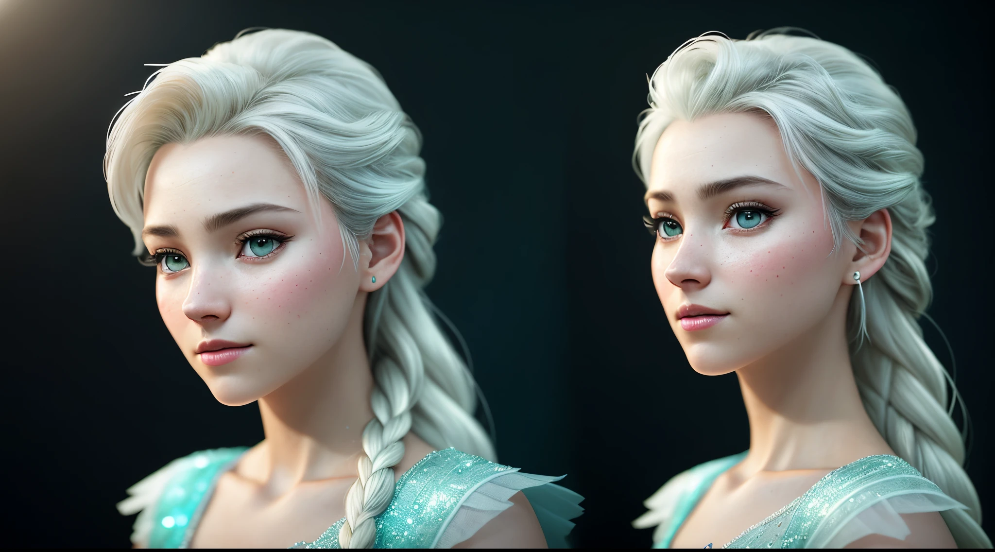 Highly detailed CG Unity 8k wallpaper, Style shooting, Complex, high detal, dramatics, Highest quality movie stills, The is very detailed, tmasterpiece, Best quality at best, character design, Elsa, 《frozzen》Elsa in, (( Dark style)), realistic superdetail rendering style, natural soft light, Sharp character design, (hardfocus, 8K), (((Natural skin texture))), 8K texture, Soft Cinematic Lights, Adobe Lightroom, dark chamber, HighDynamicRange, Complex, Elegant, rich details, Focus sharp, ((((Cinematic look) )), Soothing tone, Detail mania, Complicated details, super detailing, low-contrast, Soft film lighting, dull colors, exposure blend, HighDynamicRange, insipid, 35mm, F/1.4, ISO64, F16, 25 seconds.