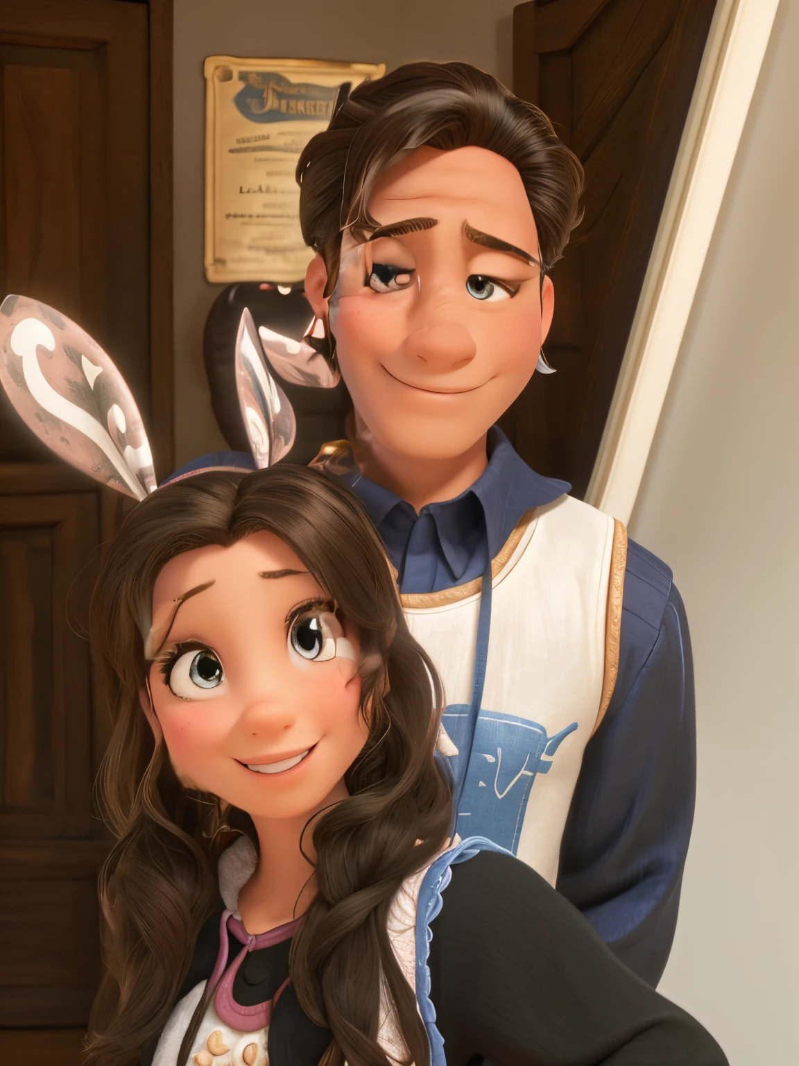 Couple (dark man and white woman) not Disney Pixar style, high qualiy, best qualityer.