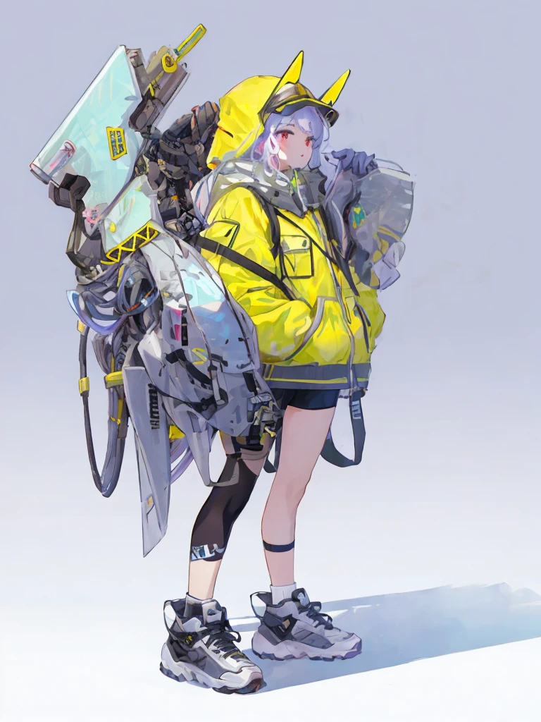 anime character with a backpack and a gun in his hand, cyberpunk anime girl mech, digital cyberpunk anime art, mechanized soldier girl, guweiz on artstation pixiv, girl in mecha cyber armor, by Russell Dongjun Lu, cool mecha style, guweiz on pixiv artstation, artwork in the style of guweiz