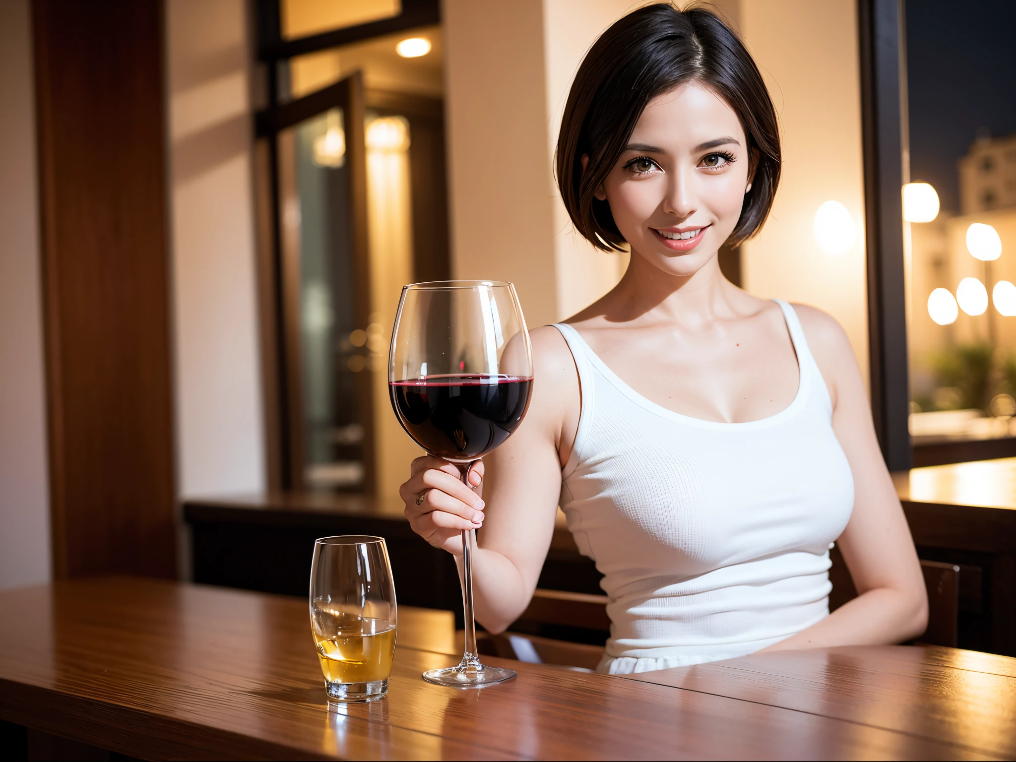 Draw a round base on the bottom of the wine glass.
