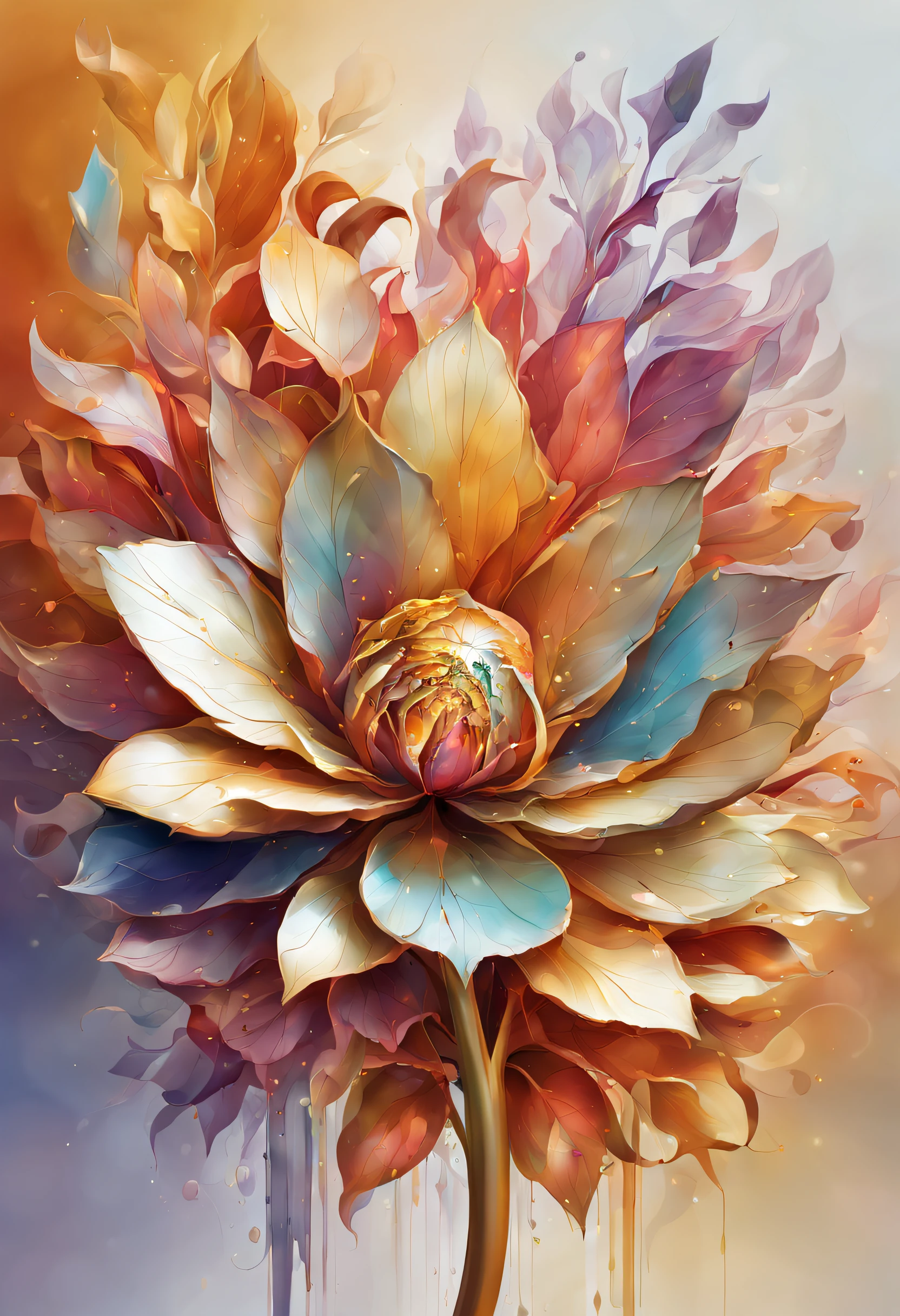 (realistic,highres:1.2), (metallic,shiny) flower, (detailed,delicate) petals and leaves, (vivid,vibrant) colors, (soft,focused) background, (subtle,gentle) lighting, (macro,close-up) view, (photorealistic,real-life) rendering, (glossy,reflective) surface, (highly-detailed,precise) intricate patterns, (botanical,organic) elements, (stunning,breathtaking) beauty, (graceful,elegant) composition, (captivating,enchanting) allure, (masterpiece,artwork) quality, (sharp,crisp) edges, (harmonious,balanced) arrangement, (captivating,mesmerizing) centerpiece, (eye-catching,striking) contrast, (modern,futuristic) art style, (fine,exquisite) craftsmanship, (ethereal,otherworldly) atmosphere, (dreamlike,magical) ambiance, (serene,tranquil) mood, (refreshing,spring-like) feeling, (intriguing,alluring) combination of textures, (dazzling,radiant) hues, (innovative,unique) concept, (mysterious,creative) interpretation, (well-executed,impeccable) attention to detail, (captivating,engaging) visual storytelling, (imaginative,inspiring) imagination, (expertly-crafted,skillful) brushstrokes.