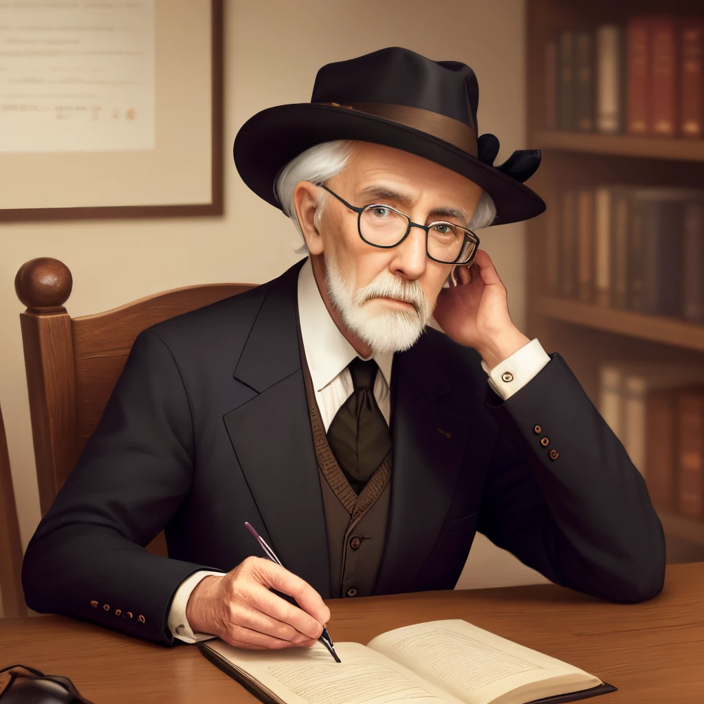 Black-rimmed glasses First old age English gentleman