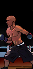 A faceless man doing Muay Thai shadow boxing
