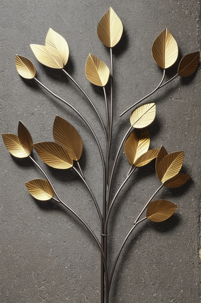 metal art，flower made of iron，iron leaf，iron branch，Iron flower，Full metallic luster，Metal texture in the post-industrial era，Iron decoration，platinum，silver and gold medals，heavy metal style，In the metal world of the future，everything is made of metal，Metallic flowers，metal leaf，metal branch，Metal petals
