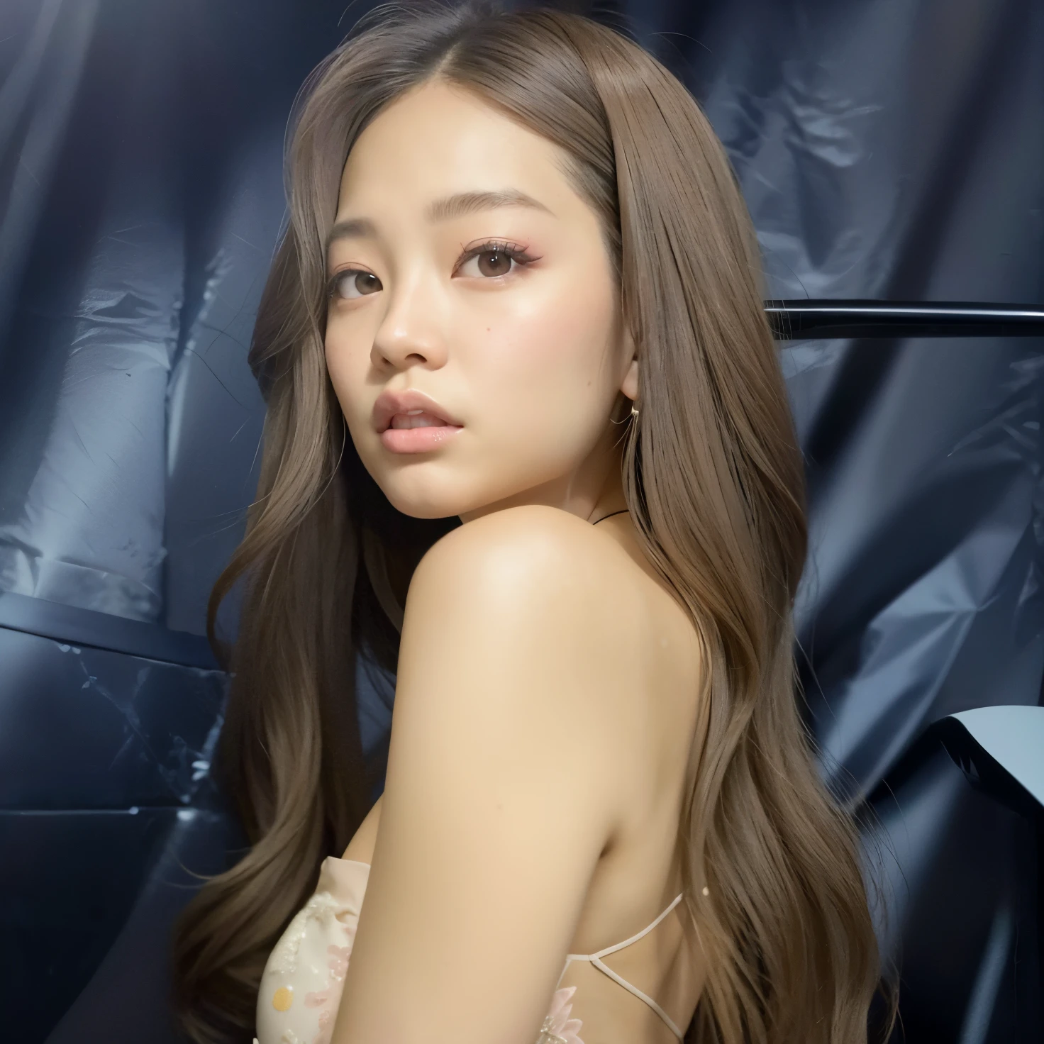 Un primer plano de una mujer con el pelo largo con un vestido rosa, Blackpink Jennie, Retrato de Jossi de Blackpink, Parque Roseanne de Blackpink, Lalisa Manobal, Jossi de Blackpink, Jaeyeon Nam, Gongbi, Heonhwa Choe, Foto de perfil de la foto de cabeza, 韓国アイドル, Lalisa Manoban de Blackpink, Imagen filtrada, con el pelo largo