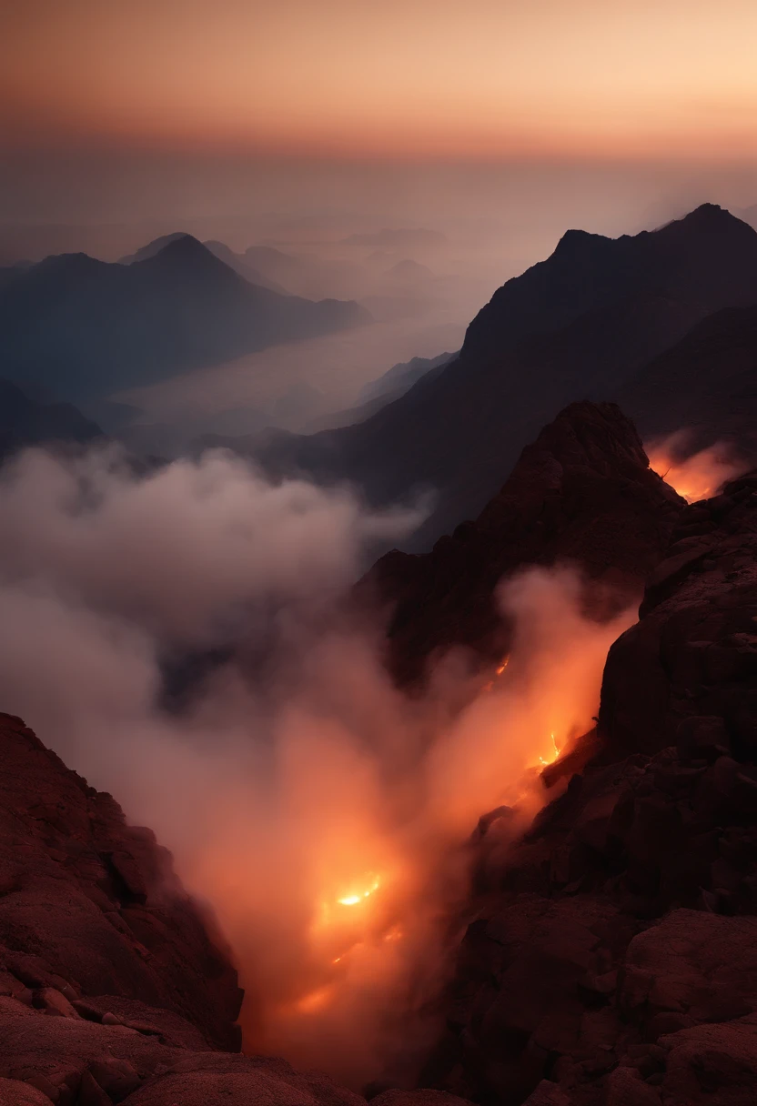 Mount Sinai was completely enveloped in smoke.....。For the Lord descended upon the mountain in fire....。Smoke rises like smoke from a furnace、The whole mountain shook violently。