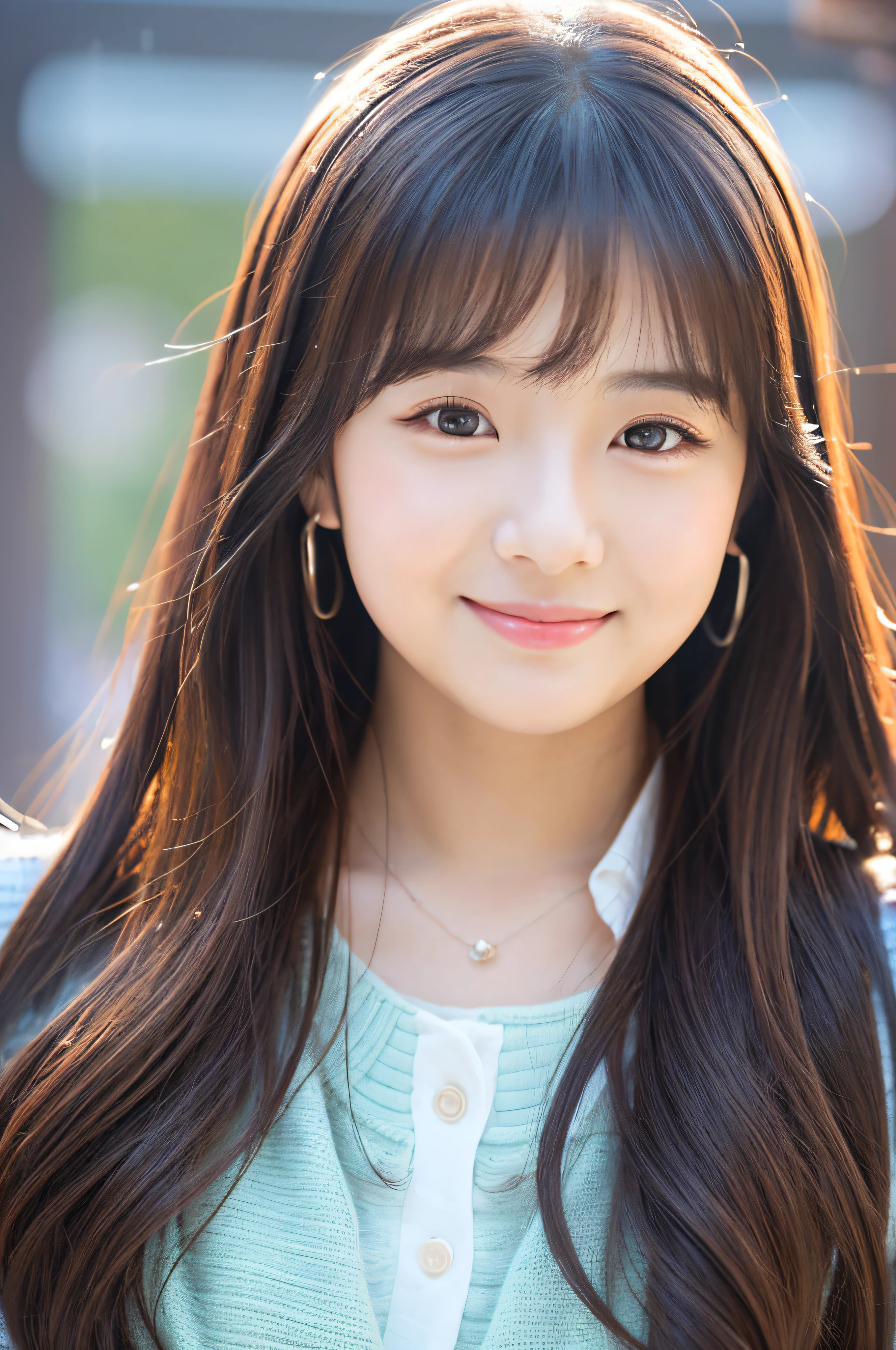 top-quality、hight resolution、A cute woman between the ages of 18 and 24 with an idol face.、unclear、二重まぶた
