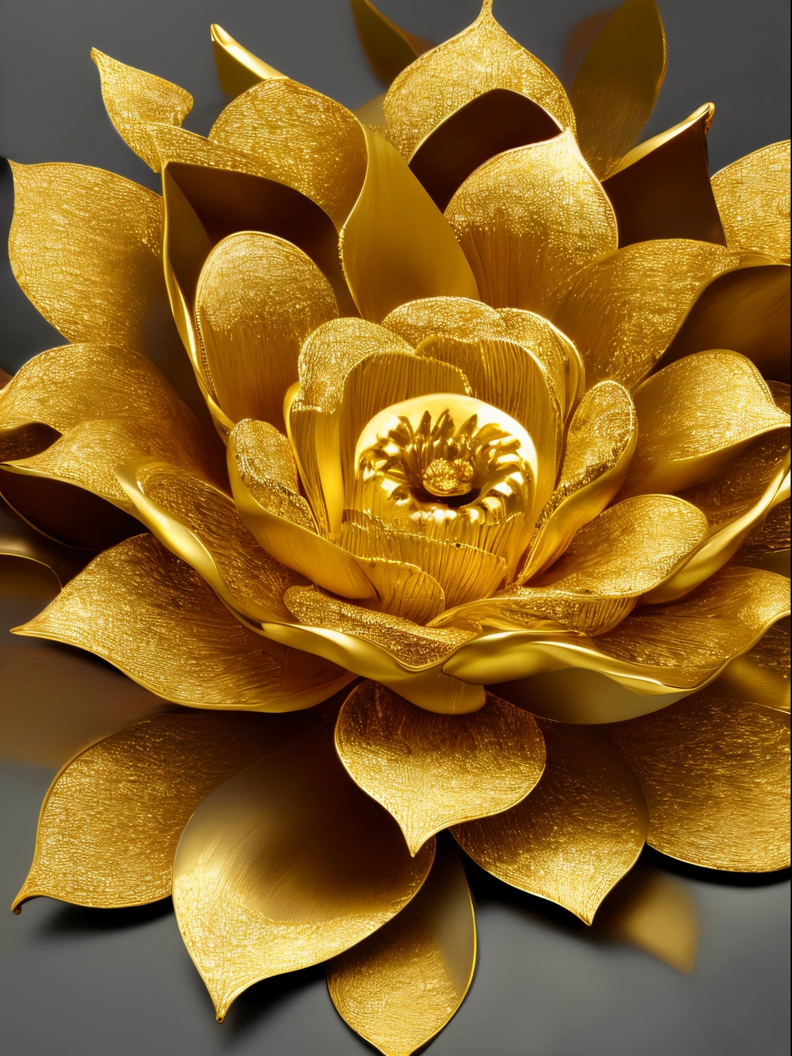 A golden water lily, lotus petals, radiating golden light, Lotus, with lotus flowers, glowing golden aura, a golden halo, soft golden light, glowing delicate flower, lotuses, gold ethereal light, gold flowers, sitting on a lotus flower, gilded lotus princess, Golden glow, Golden light, golden background with flowers, (extremely detailed CG unity 16k wallpaper:1.1), (Denoising strength: 1.45), (tmasterpiece:1.37), ray tracing, god rays, UHD, award winning
