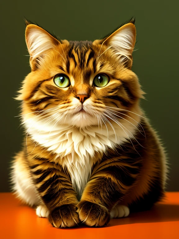 This is an English prompt optimized for a given topic and using a stable diffusion prompt format:
((tmasterpiece)), Best quality at best, A high resolution, Surreal, Detailed pubic hair, Amazing, The beautiful, dynamic angle, dynamicposes, A furry one、chubby garfield cat, hang out, Relaxed and lazy expression, orange and black fur, sbeard, Big green eyes, Bottle, gentlesoftlighting, coloured background, Playful atmosphere.