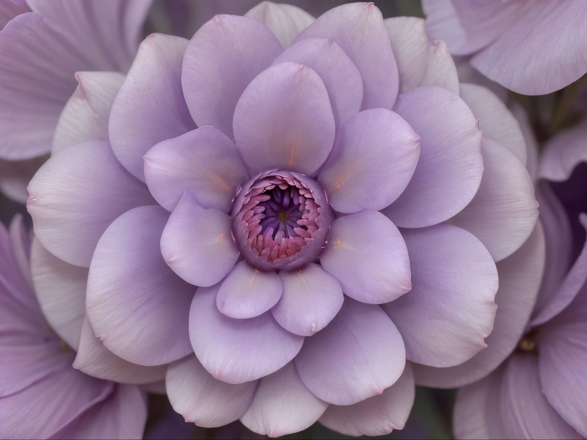 A mesmerizingly vibrant mauve flower, its delicate petals exhibit a subtle gradient from soft lavender to deep magenta. The image portrays a close-up photograph of this stunning floral specimen, capturing the intricate details of its velvety texture and the fine veins that trace along its edges. The light dances upon the petals, enhancing their ethereal beauty, while the background subtly fades into a gentle blur, accentuating the flower's exquisite symmetry. This breathtaking image radiates a sense of tranquility and showcases the utmost artistry in capturing the essence of nature's splendor.