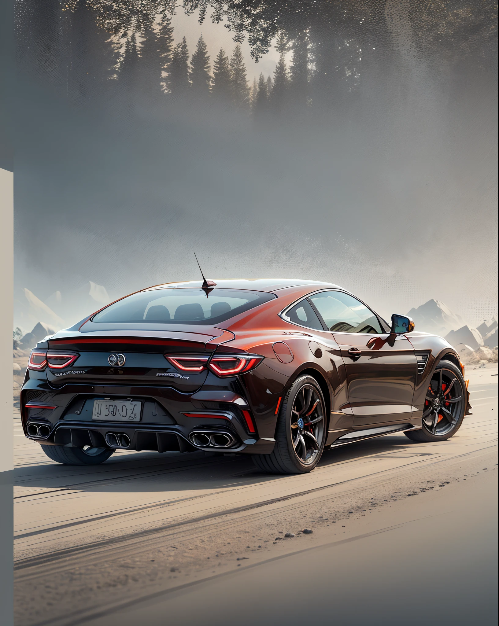 Produce a maximum quality image, rich in advanced details, with realistic style, depicting a new state-of-the-art modern car with stunning design --auto --s2