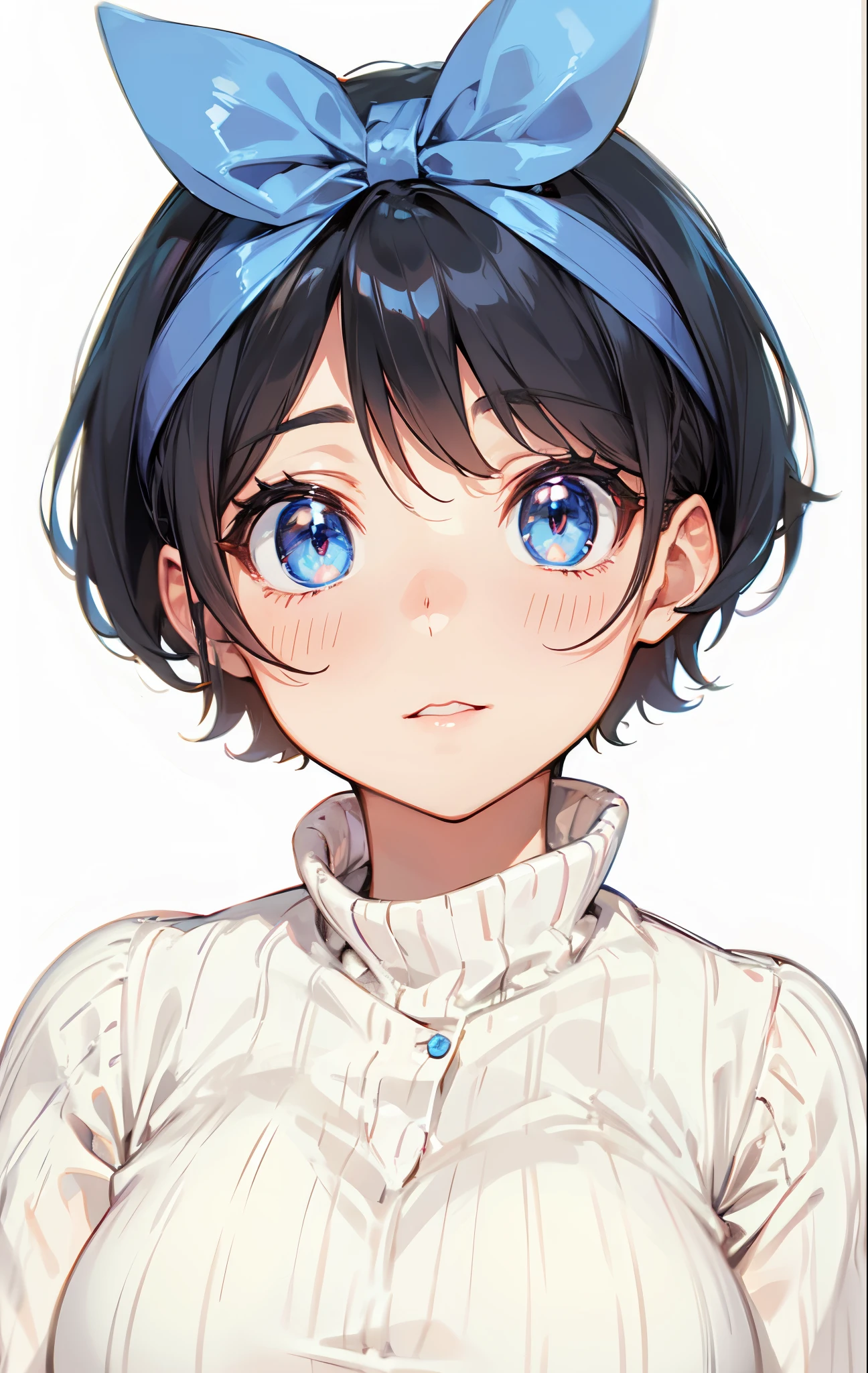Large breasts, colored background, shimmering eyes