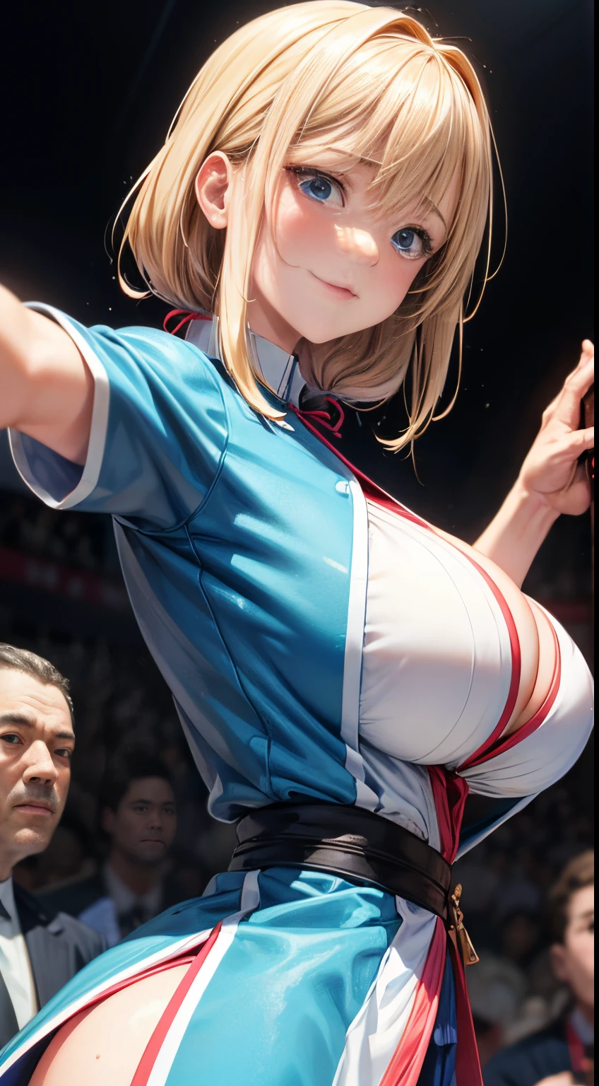 Takehiko Inoue, Mabel Attwell, Surreal, mysterious, bizarre, fantastical, fantasy, Sci-fi, Japanese anime, Alice, a miniskirt blonde beautiful girl who does a slam dunk in basketball. Perfect body. Dynamic action pose.big tits areola nipples hard naked big ass exposed legs spread wet cameltoe showing Exciting, sweat. The audience stands. Alice dancing in the air. Excitement, detailed zoom in close up masterpiece high resolution definition quality, depth of field cinematic lighting close up sex provocative men are gawking zoom in close up