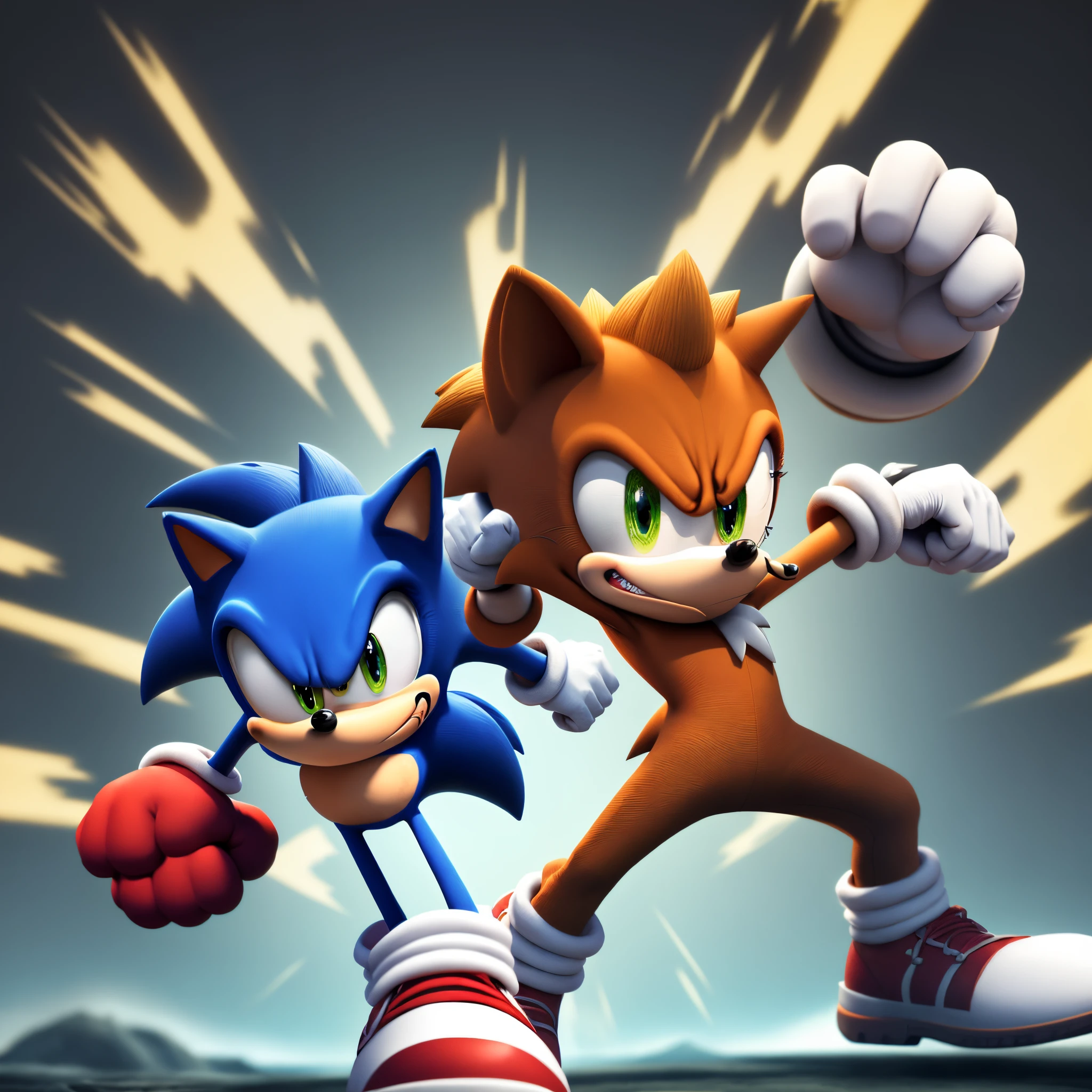 2D knuckles, the sonic hedgehog, character, angry