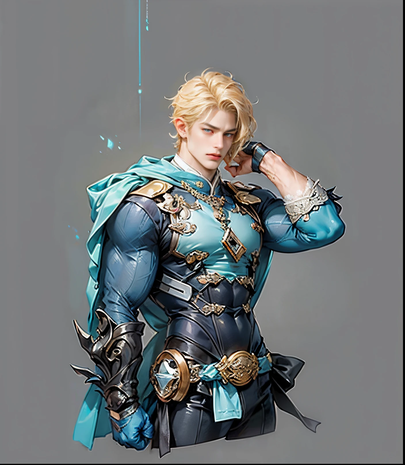 Sculpture design,人物,GK model,male people,(The whole body of the character),Expose muscles,(sexy for),(Exquisite base),The colors are bright,Lots of colors,Handsome cybernetics boy looking at camera lingerie detailed muscular reality masterpiece,musculous,The back of the character
