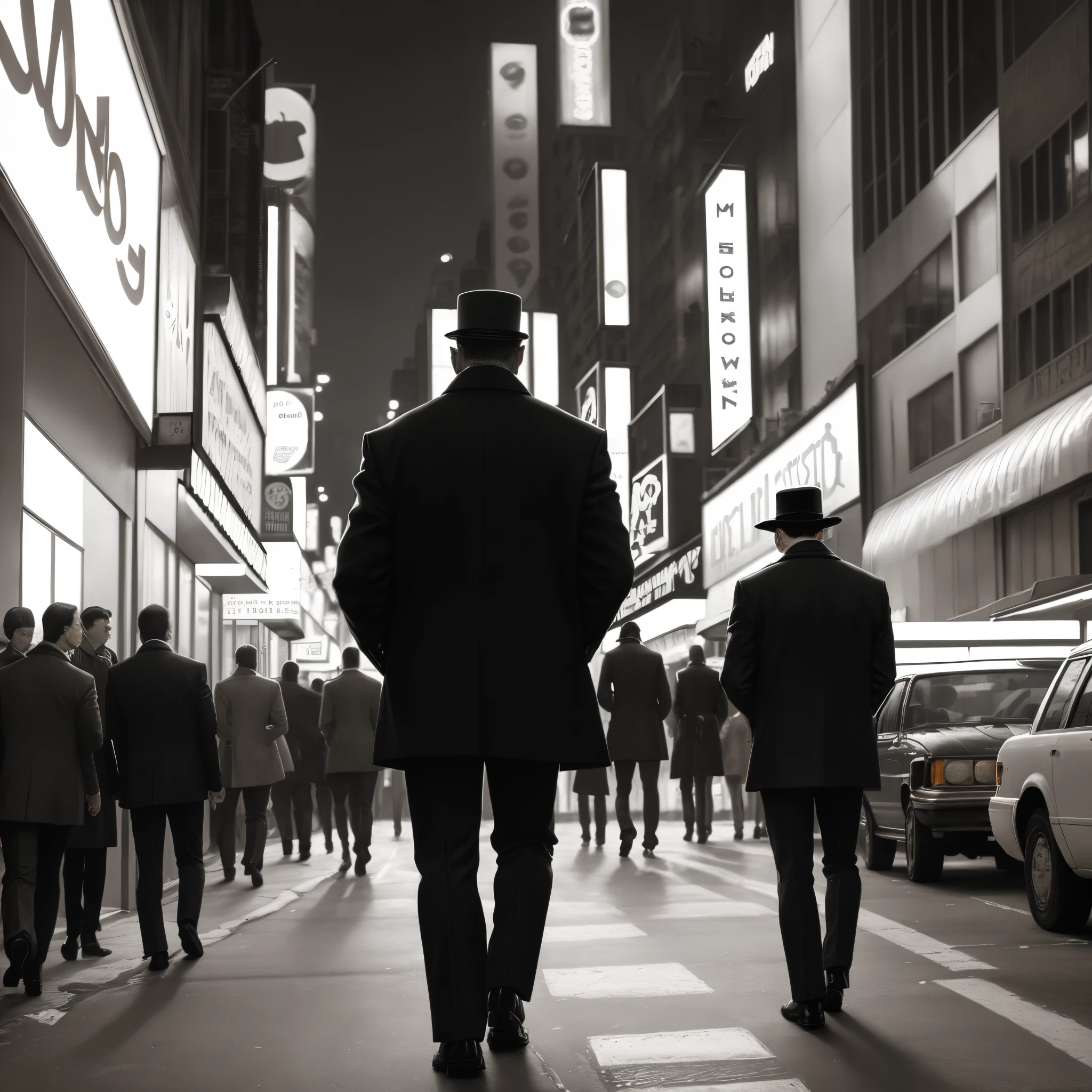 Detective walking the streets of 1970’s New York City noir style themed