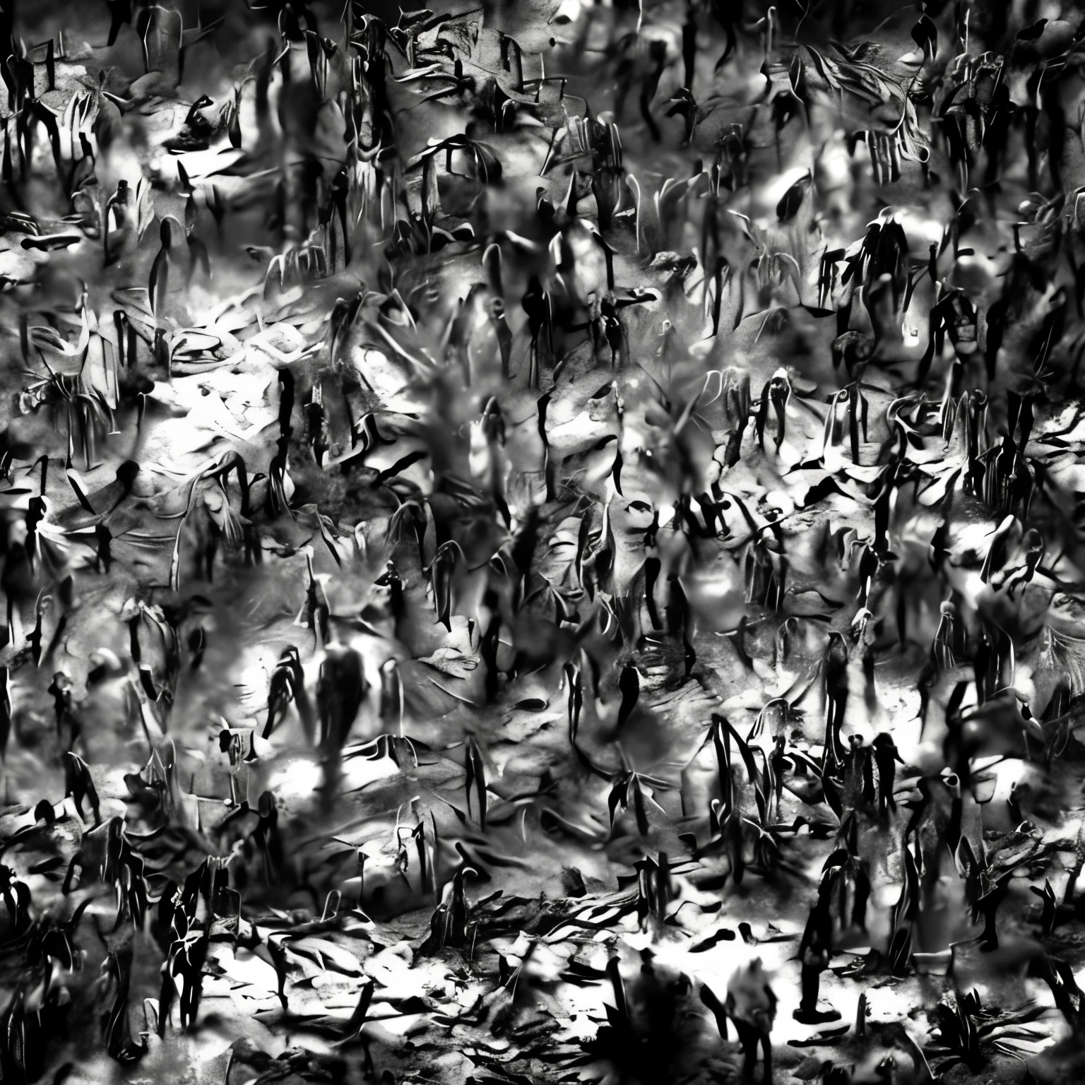 Darkness in hell, smokey haze and fire background ,photo realistic render, skulls , humans laying on the dirt ,ghouls are crawling to eat the skin off people,reapers standing at a cave to attack ,fog and blood rain ,rivers of red and walls made of flesh and bones,disturbing spirits wandering around ,sci-fi setting,horror styled colors