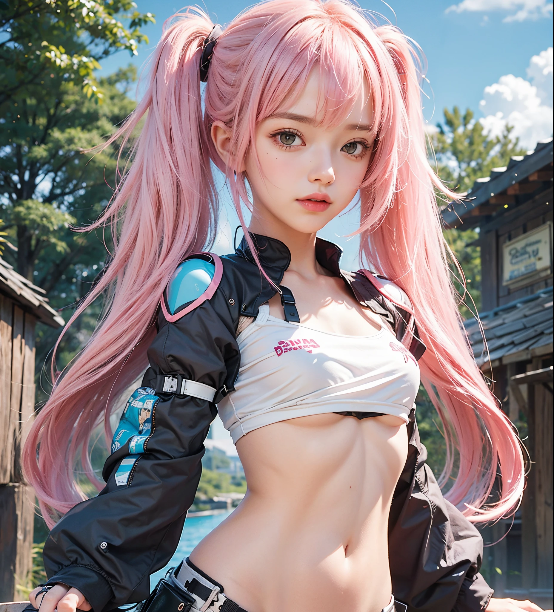 Realistic, milim nova, ultra detail, high quality, masterpiece, pink hair,