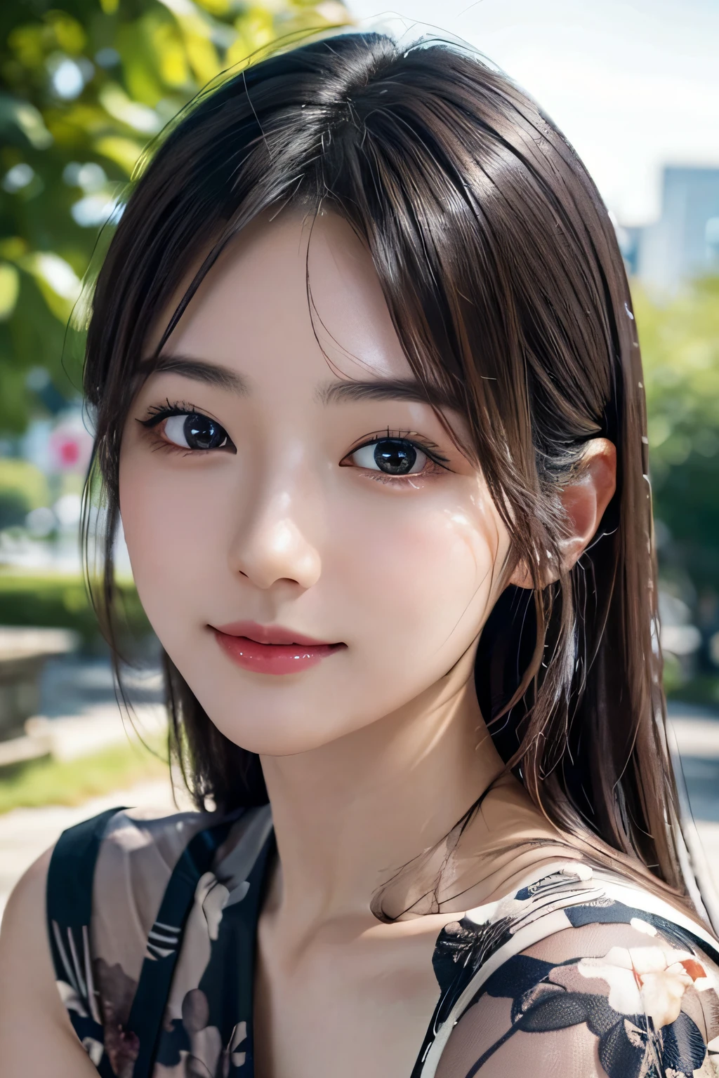 (A hyper-realistic) , (photographrealistic:1.4),(Increase the resolution), (8K), (ighly detailed), (beatiful detailed eyes), (best qualtiy), (ultra-detailliert), (​masterpiece), (wall-paper), (详细的脸), 独奏,1 rapariga, perfect beautiful japanese woman:1.4、age19、looking at the viewers, delicate detail, A detailed face, murky, deep-shadows, A smile,