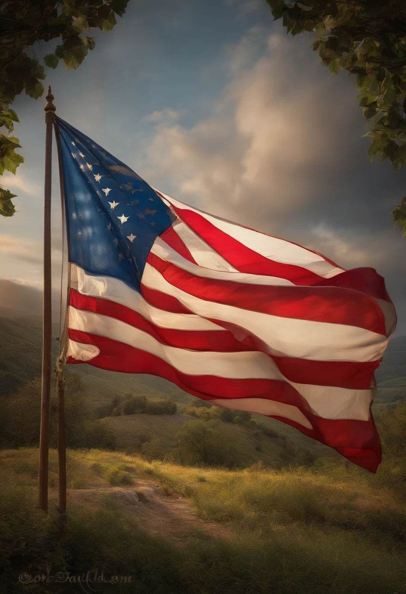 flag pierced by bayonet