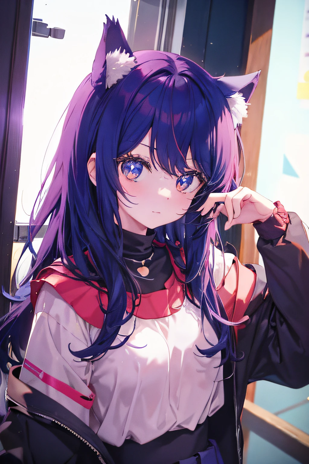 An anime girl with cat ears