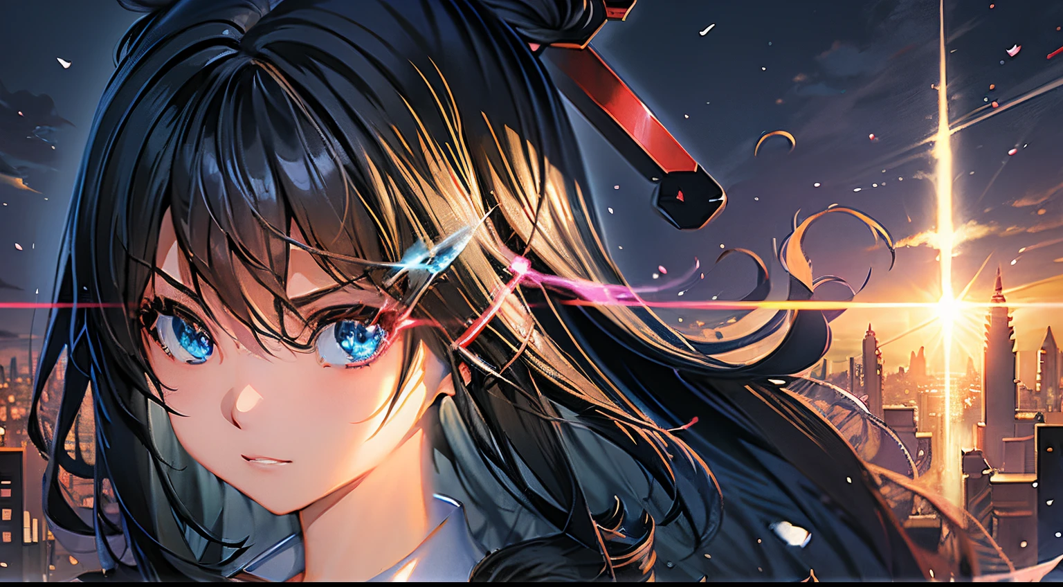 Anime girl with blue eyes and black hair, detailed digital anime art, clean detailed anime art, anime moe artstyle, guweiz on artstation pixiv, badass anime 8 k, guweiz on pixiv artstation, trending on artstation pixiv, Anime Art Wallpapers 8K, yandere, Author: Kamagurka, digital anime illustration