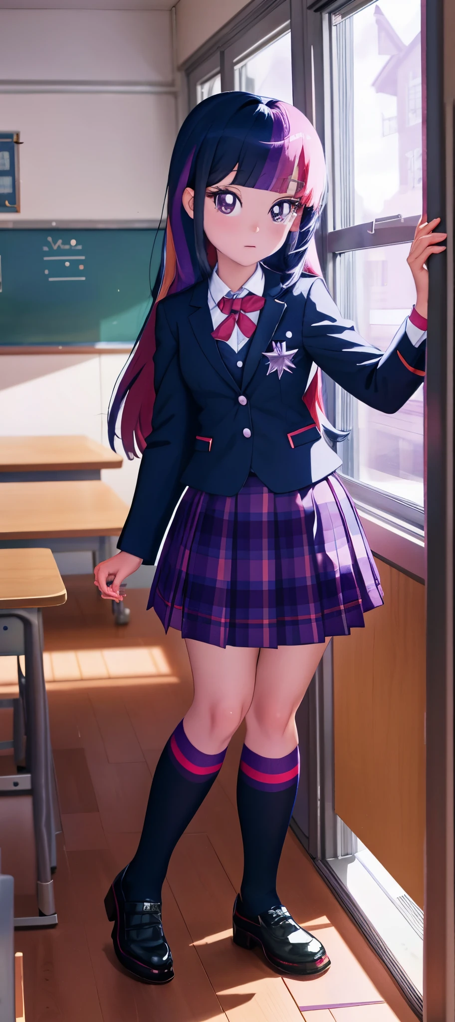 three cartoon characters are dressed in costumes and holding hands, magic school uniform, twilight sparkle, cool twilight, magical school student uniform, dark cool twilight, equestria, amy sol in the style of, magic uniform, twilight ray, in a glowing skirt, aura of magic around her, star sparkle, aesthetic cute with flutter, glomy, mlp