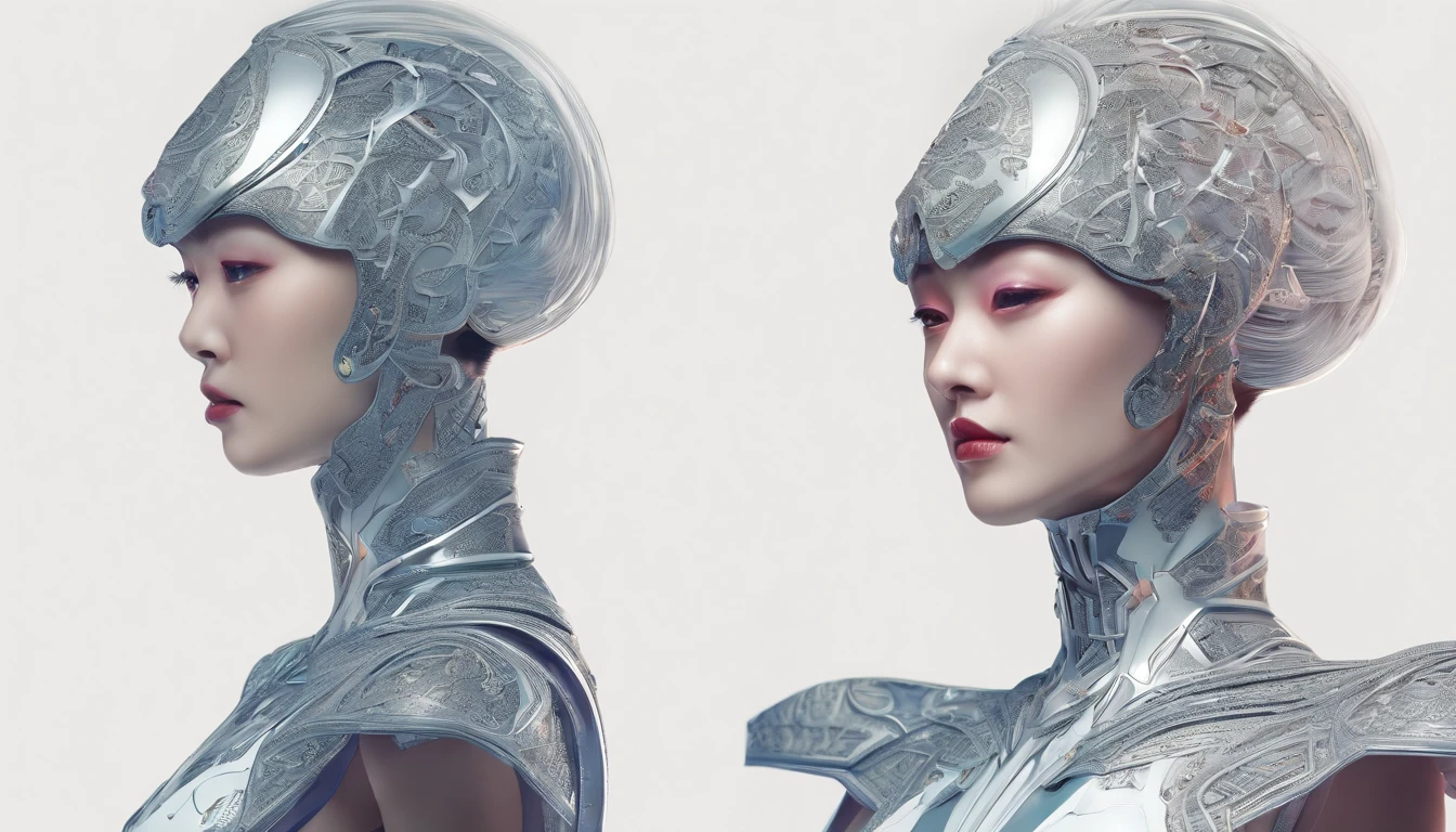 (((top-quality: 1.4))),(Unbeatable masterpiece),超高分辨率,(真实感:1.4),intricately details, Stunning middle aged Asian male in period costume,Looking to the left,Surreal photography, (cabelos preto e longos), Have a well-proportioned figure, (Beautiful and detailed armor), hugs, Exquisite (white platinum) filigrees, Complex filigree, glowing, The content is very detailed, intricately details, facial-symmetry, tmasterpiece, Award-winning, Focus sharp, concept-art, , Octagon rendering,(Half-length picture :1.5