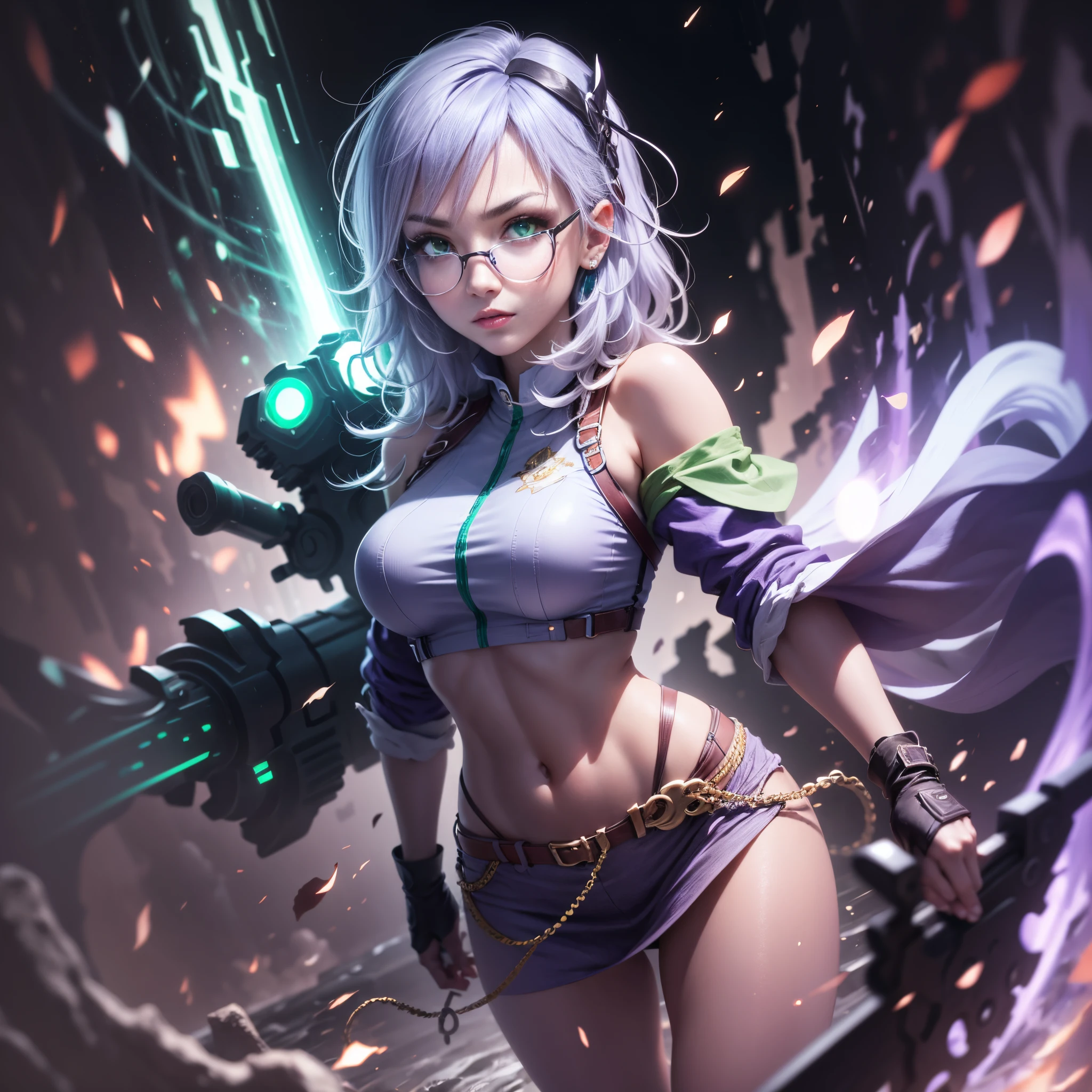 A young 15- yr old chimera girl with lovely charming face, having phoenix skin tone pigmenting texture, (wearing nose ring), (body builder, athletic masculine size body),(having a lots of battle scar's), (phoenix skin texture masterpiece ), (tomboyish cyber punk hairstyles look), (( wearing helmet with horns)), (serious, with exposed teeths showing large fangs)(perfect full body detailed anatomy), (Super accessories detailed), (fighting pose), (perfect detailed bright sparkling eyes),( short illuminating hair), ((expose big hard erect nipples))(( wearing illuminating transparent armored panty and bra, with pussy clitoris exposed ))((legs wide open showing pussy line))(( Wearing illuminating transparency lion costumes )), (( holding a treasure axe or treasure war hammer )), ( crystalized cliff background), (( illuminating different lights covering the sorrounding atmosphere of battle fields)) on its back wearing dark cape detailed design, has a angry face, 7 different perspective view of that same girl & face profile sheet character style