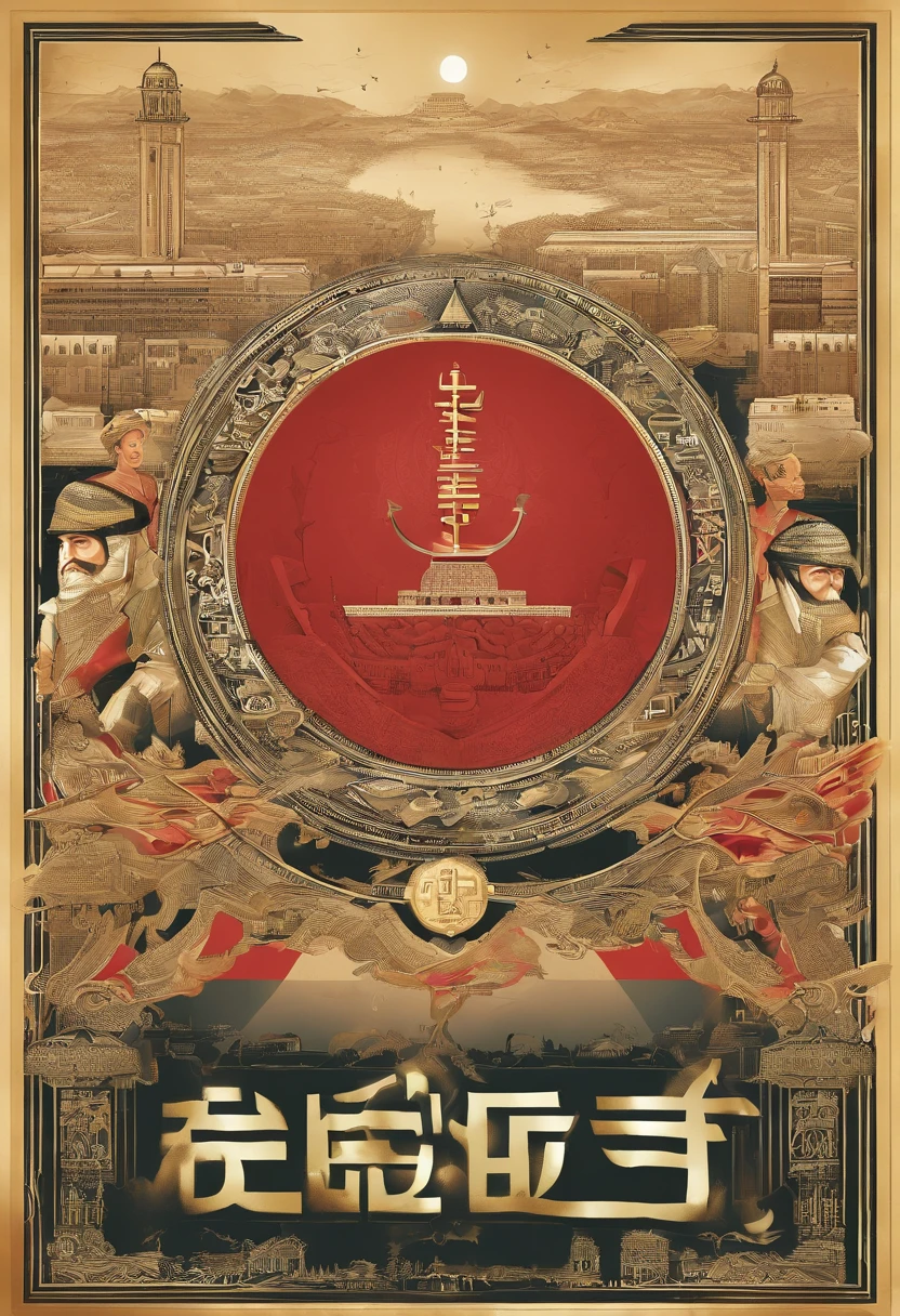 conflicting composition、war between israel and palestine、Gaza Strip、Hamas、Make conflict easy to understand、caricature、America supports Israel、Iran supports Palestine、China controls everything